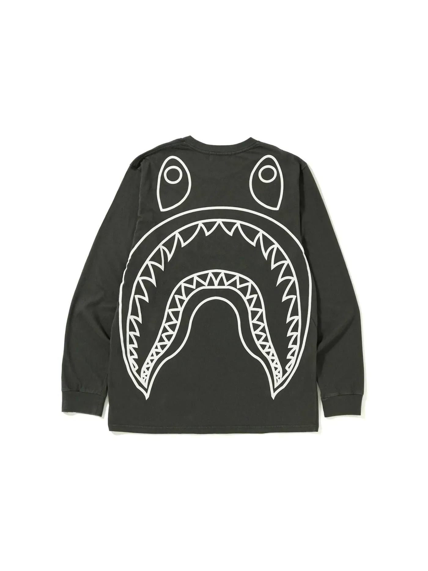 Мужская футболка с принтом BAPE Big Shark Vintage L/S Tee — изображение 1 из 3, черный