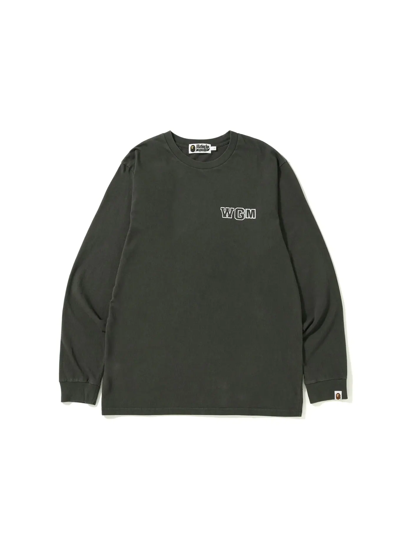 Мужская футболка с принтом BAPE Big Shark Vintage L/S Tee — изображение 2 из 3, черный