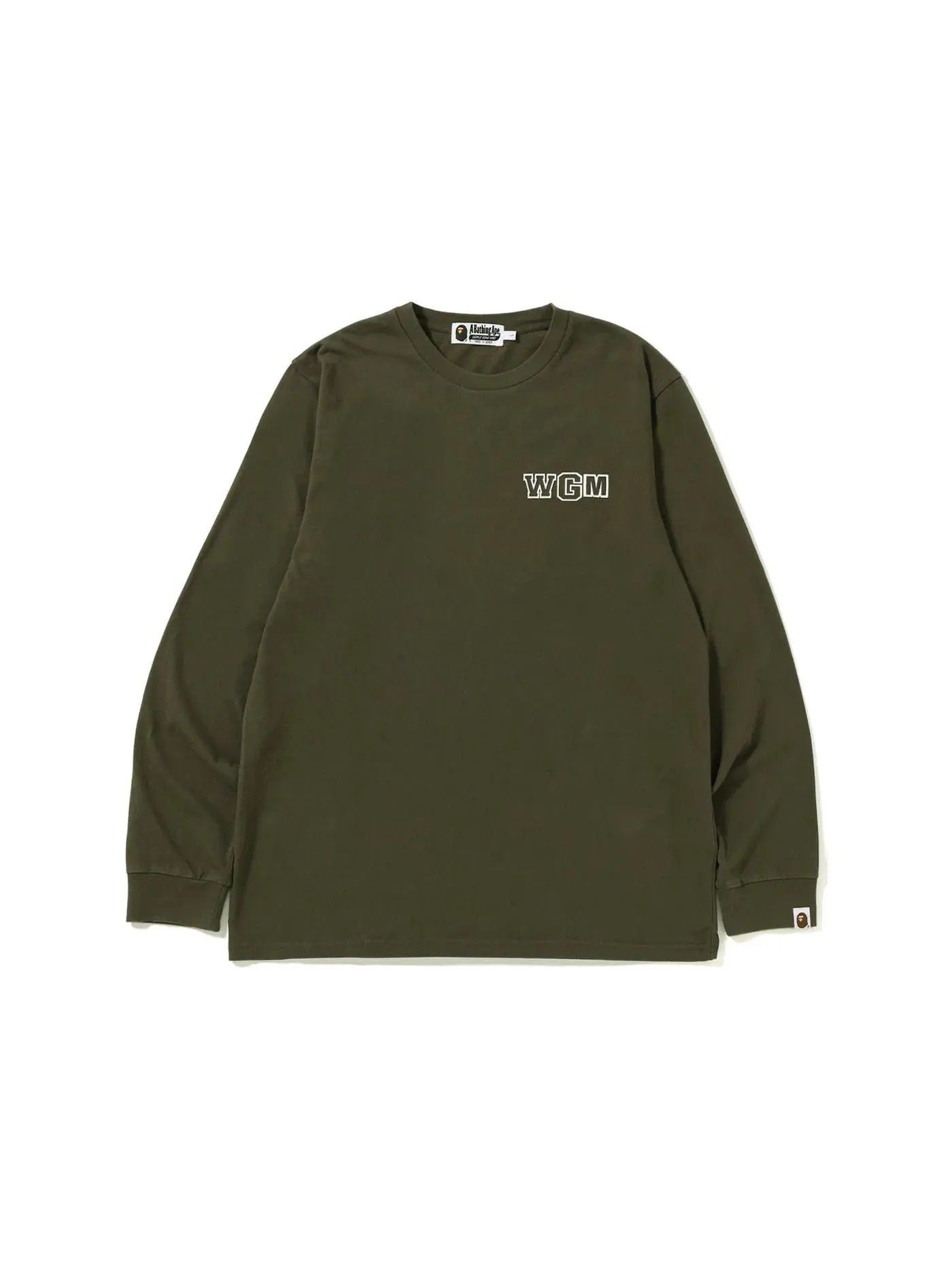 Мужская футболка с длинным рукавом BAPE Big Shark Vintage L/S Tee BAPE — изображение 1 из 2, оливковый
