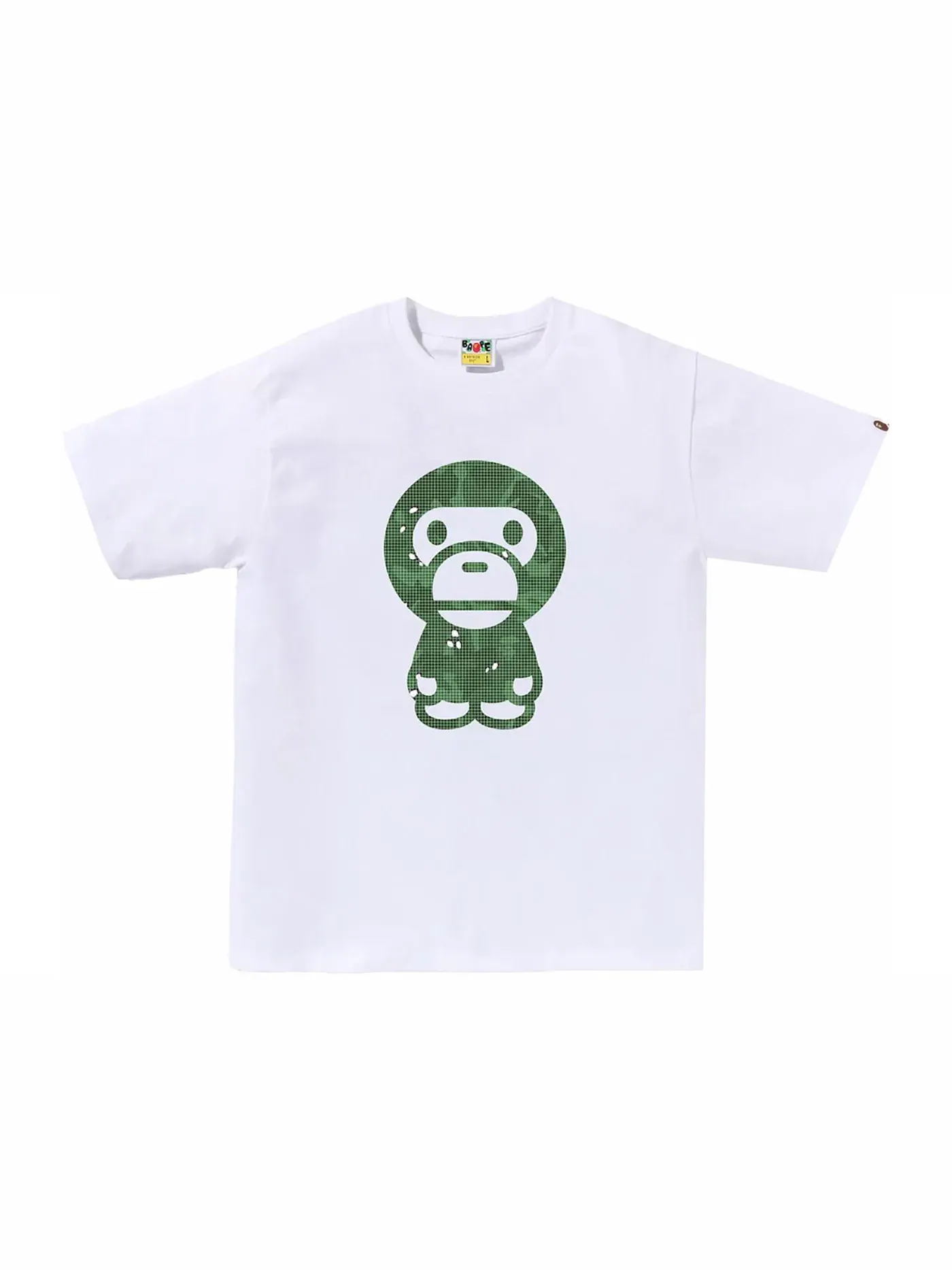 Мужская футболка с принтом BAPE Bitmap Big Baby Milo Tee BAPE — изображение 1 из 1, белый