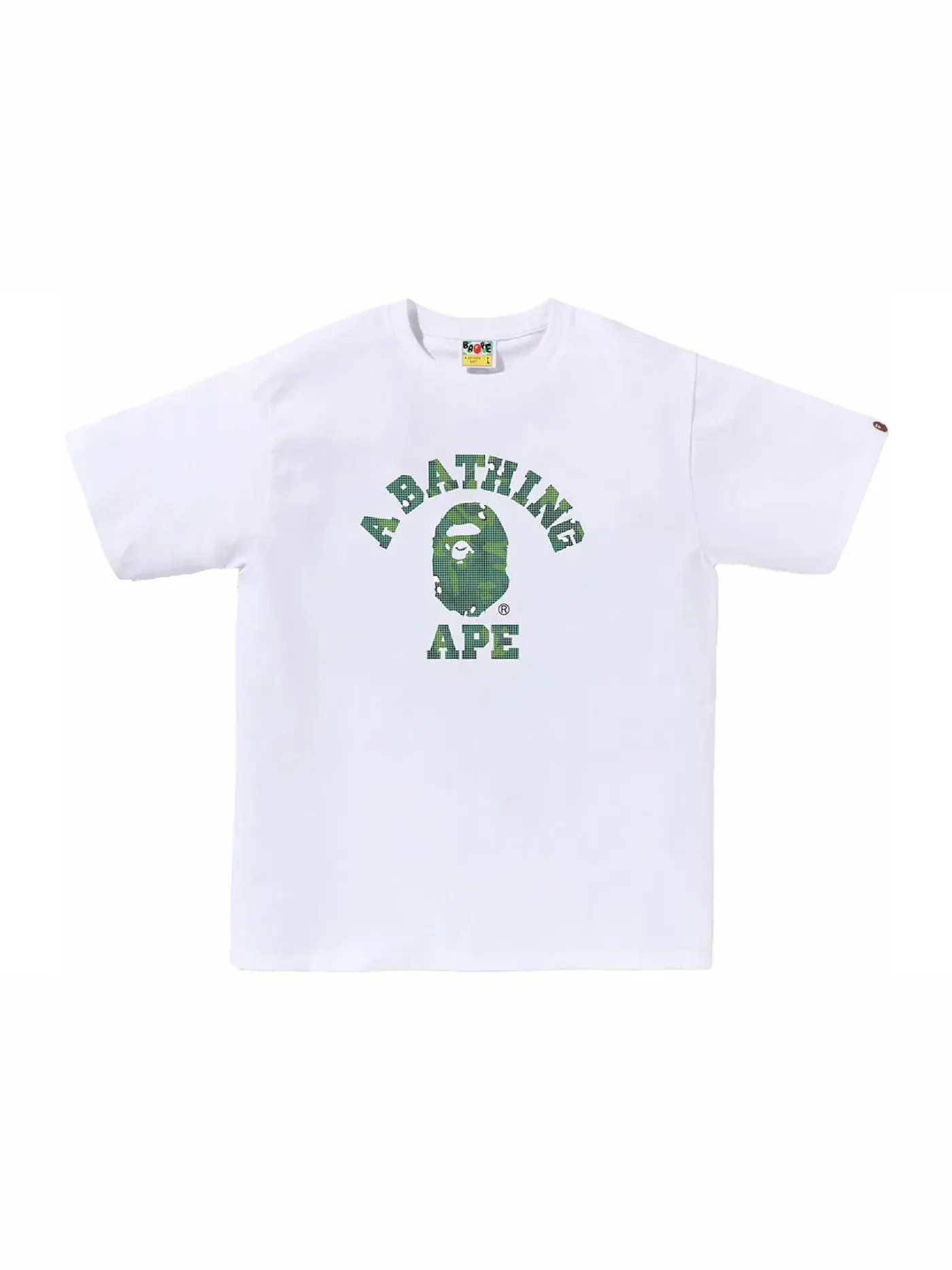 Мужская футболка с принтом BAPE Bitmap College Tee BAPE — изображение 1 из 1, белый