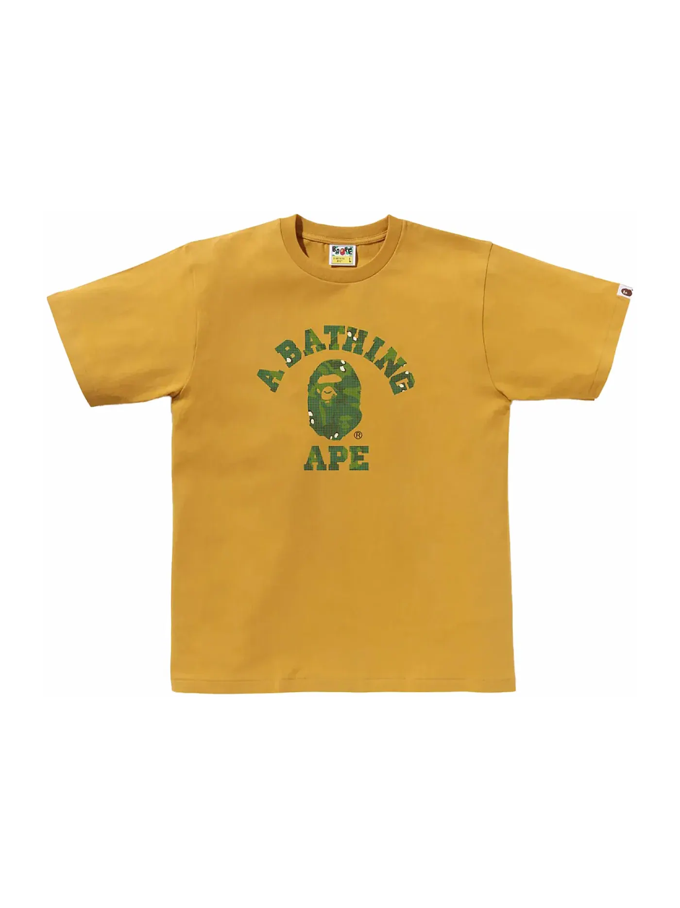 Мужская футболка с принтом Bitmap College Tee BAPE — изображение 1 из 1, желтый