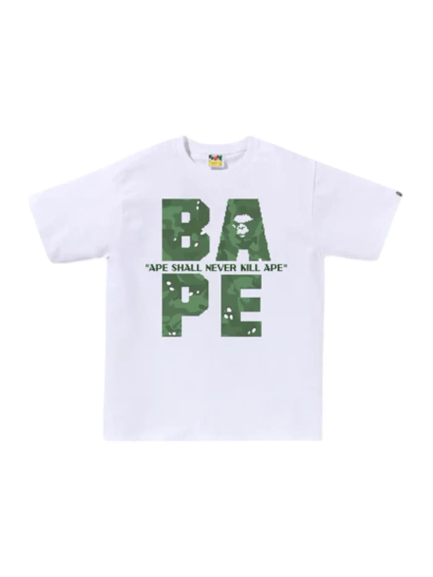 Мужская футболка с принтом BAPE Bitmap Logo Tee BAPE — изображение 1 из 2, белый