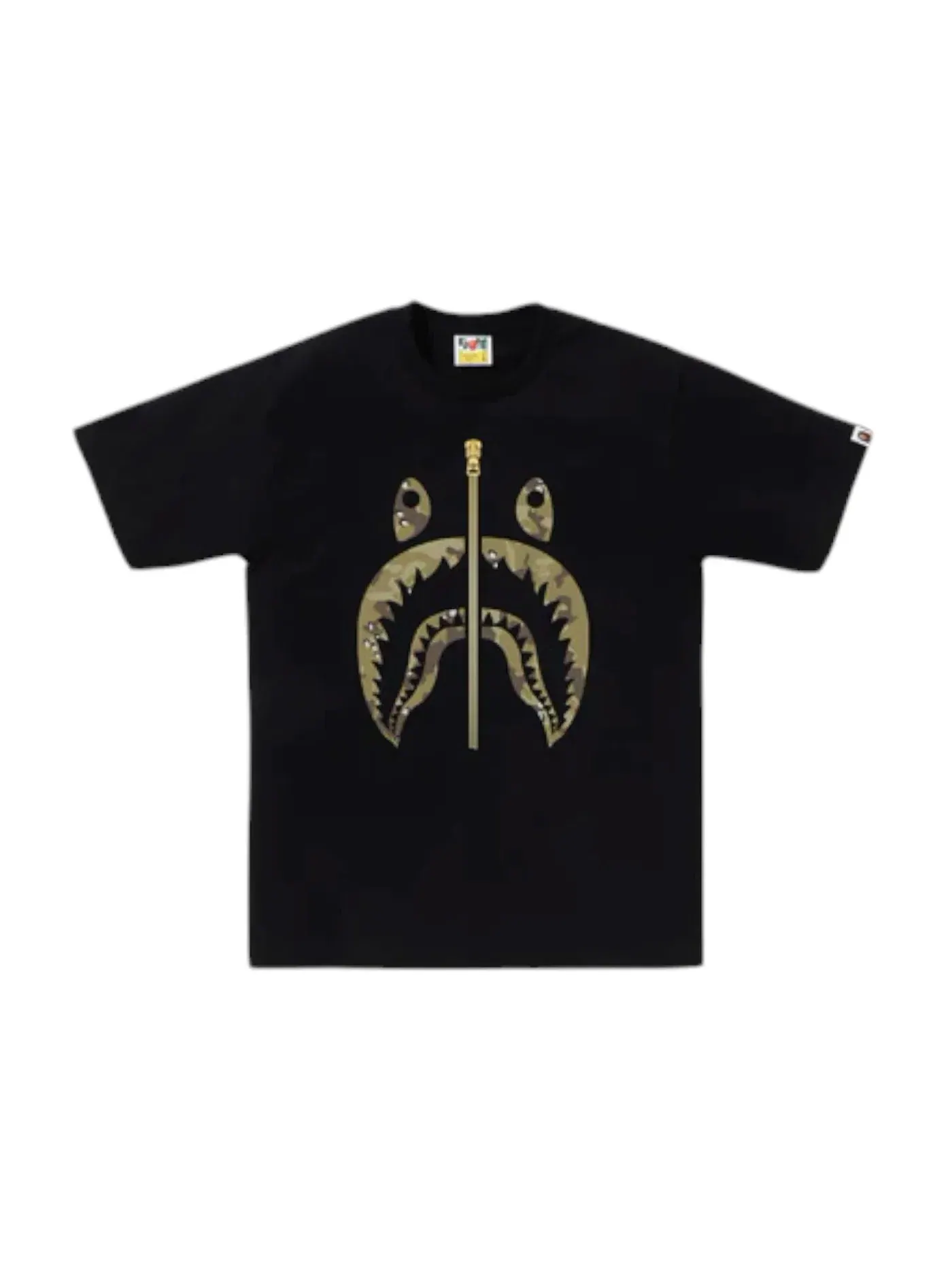 Мужская футболка с принтом BAPE Bitmap Shark Tee BAPE — изображение 1 из 1, черный