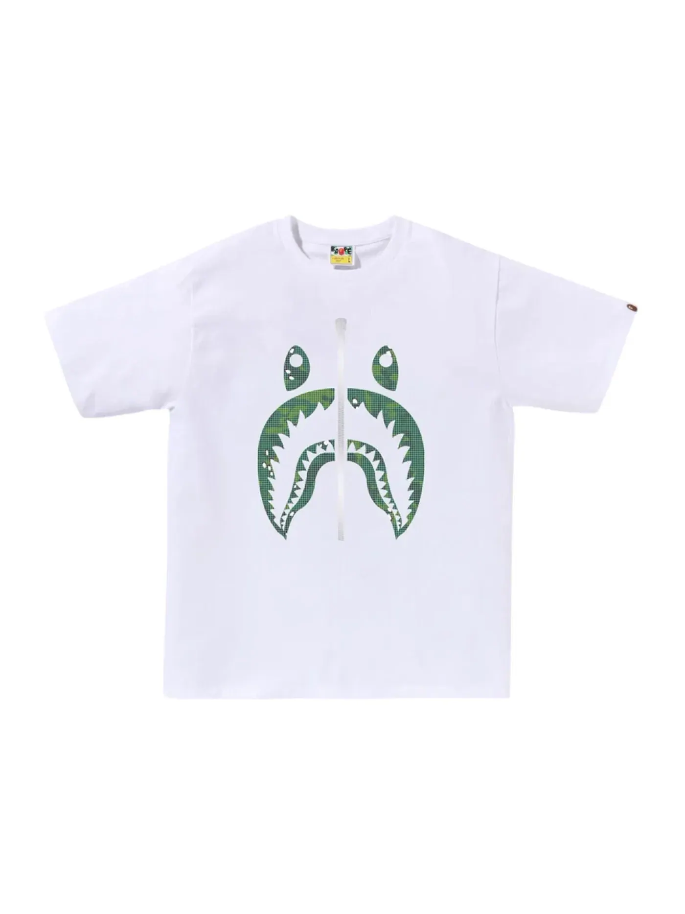 Мужская футболка с принтом BAPE Bitmap Shark Tee BAPE — изображение 1 из 1, белый