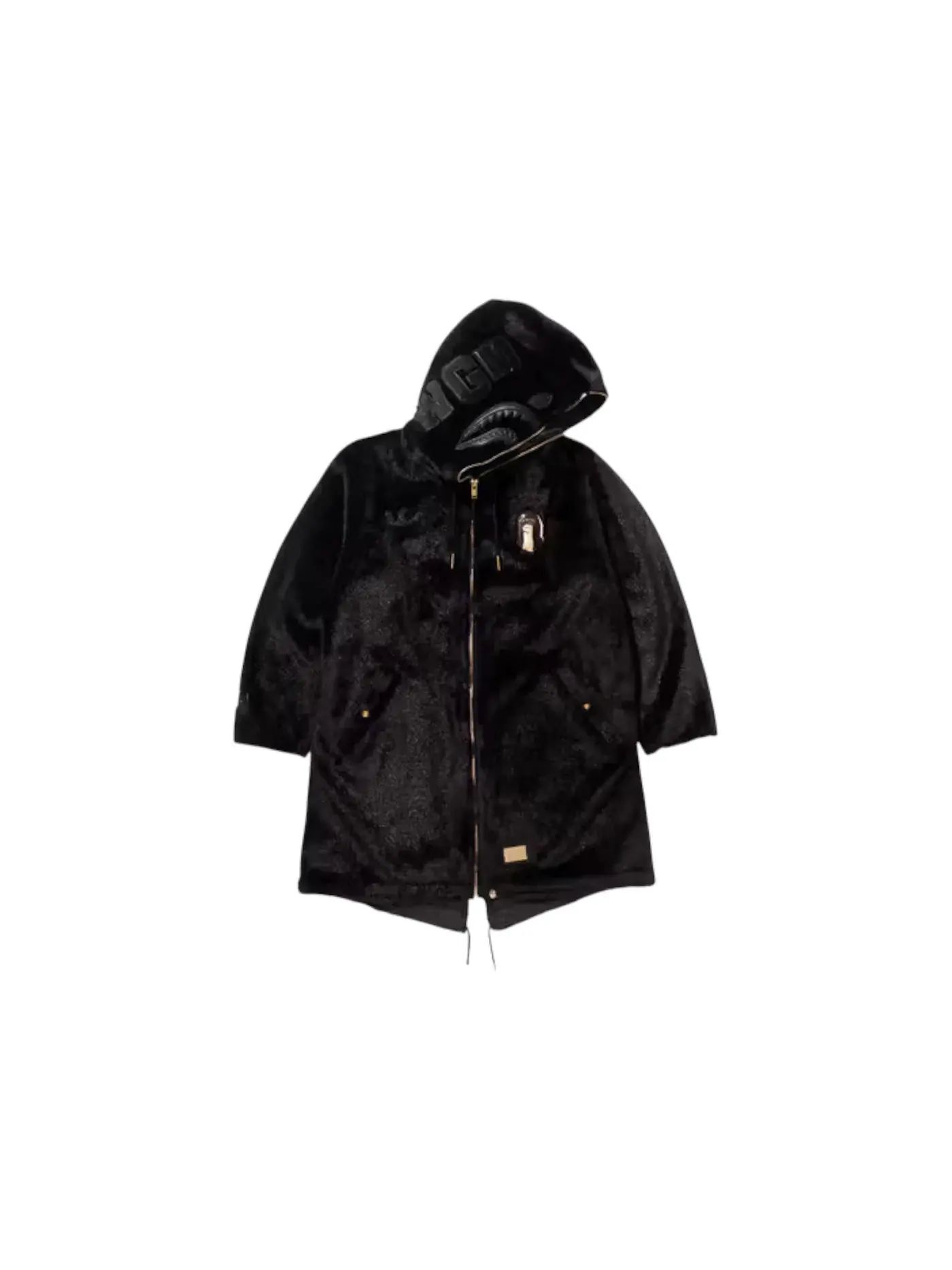 Мужская куртка из кожи с отделкой из искусственного меха BAPE — изображение 1 из 1, черный