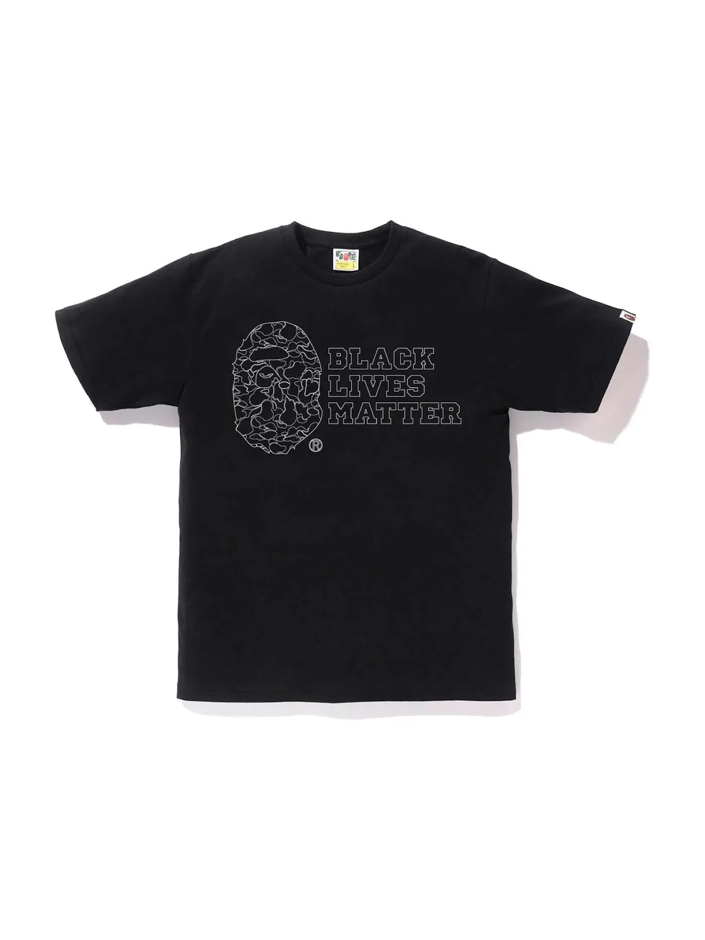Мужская футболка с принтом BAPE Black Lives Matter T-Shirt BAPE — изображение 1 из 1, черный