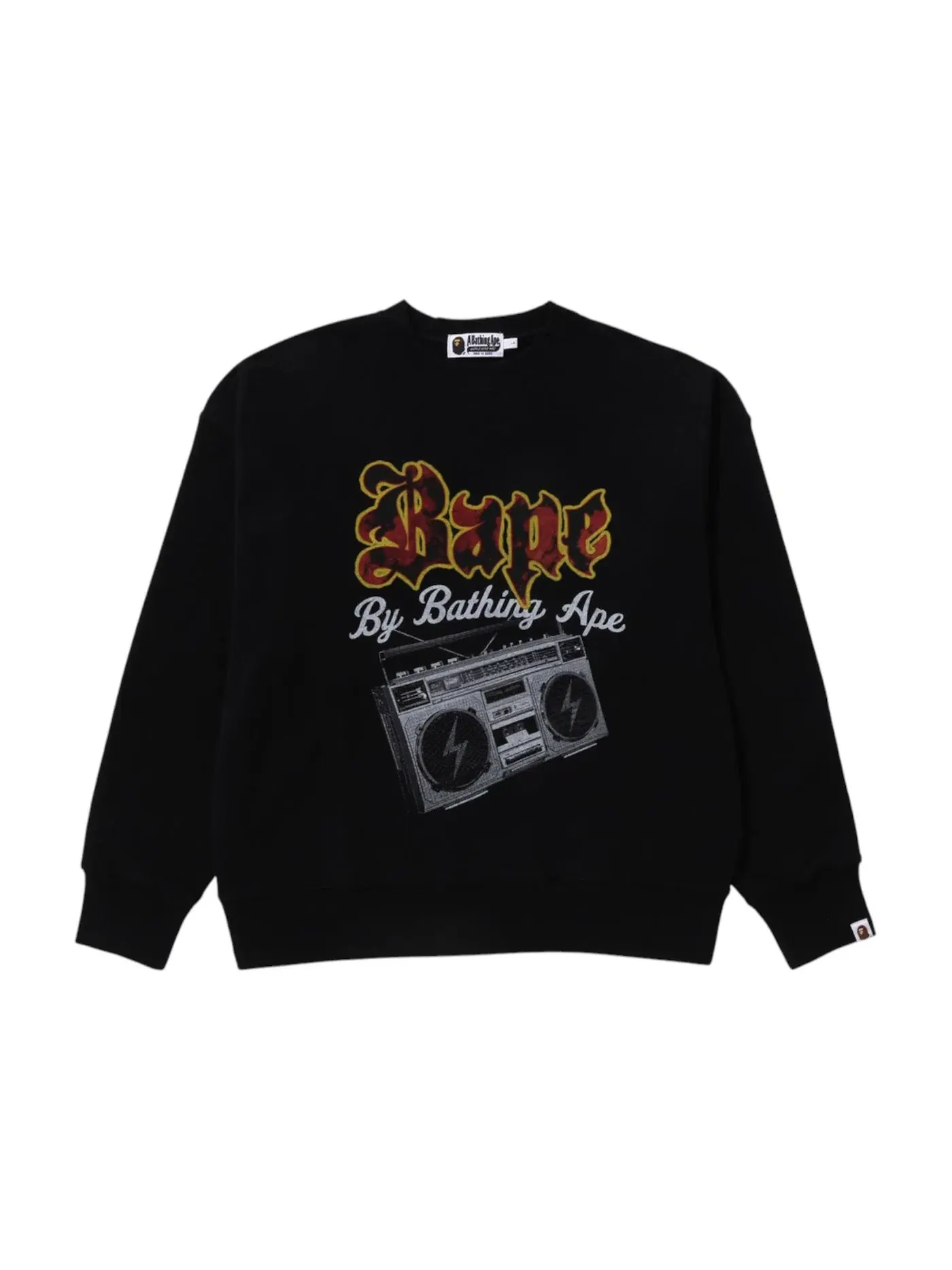 Мужской свитшот с принтом BAPE Boombox Crewneck — изображение 1 из 2, черный