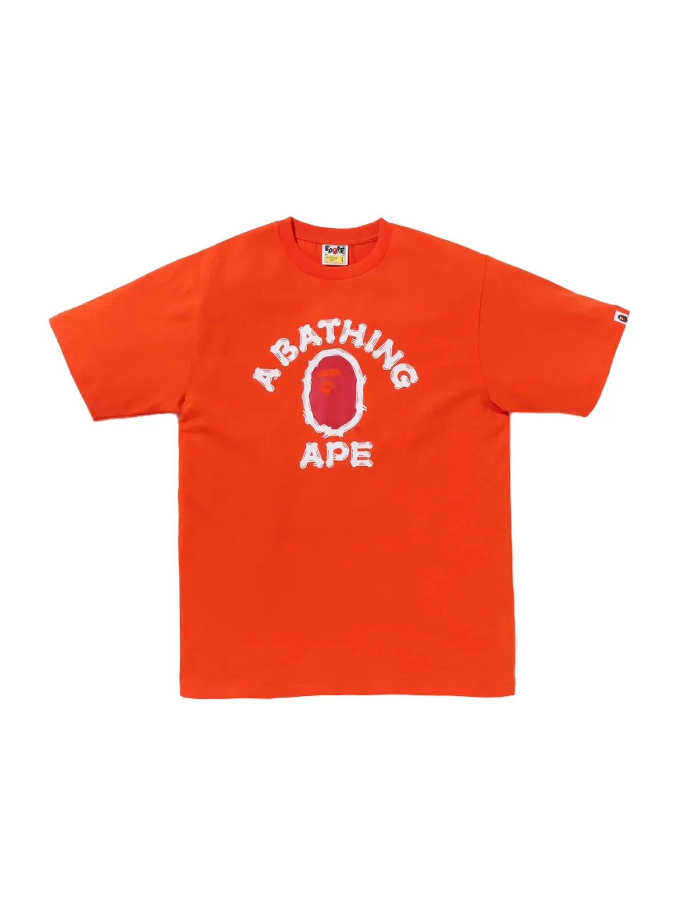 Мужская футболка с принтом Brush College Tee BAPE — изображение 1 из 1, оранжевый