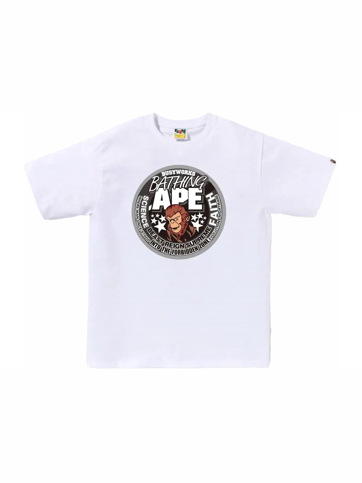 Мужская футболка с принтом BAPE Busy Works Bathing Ape BAPE — изображение 1 из 1, белый