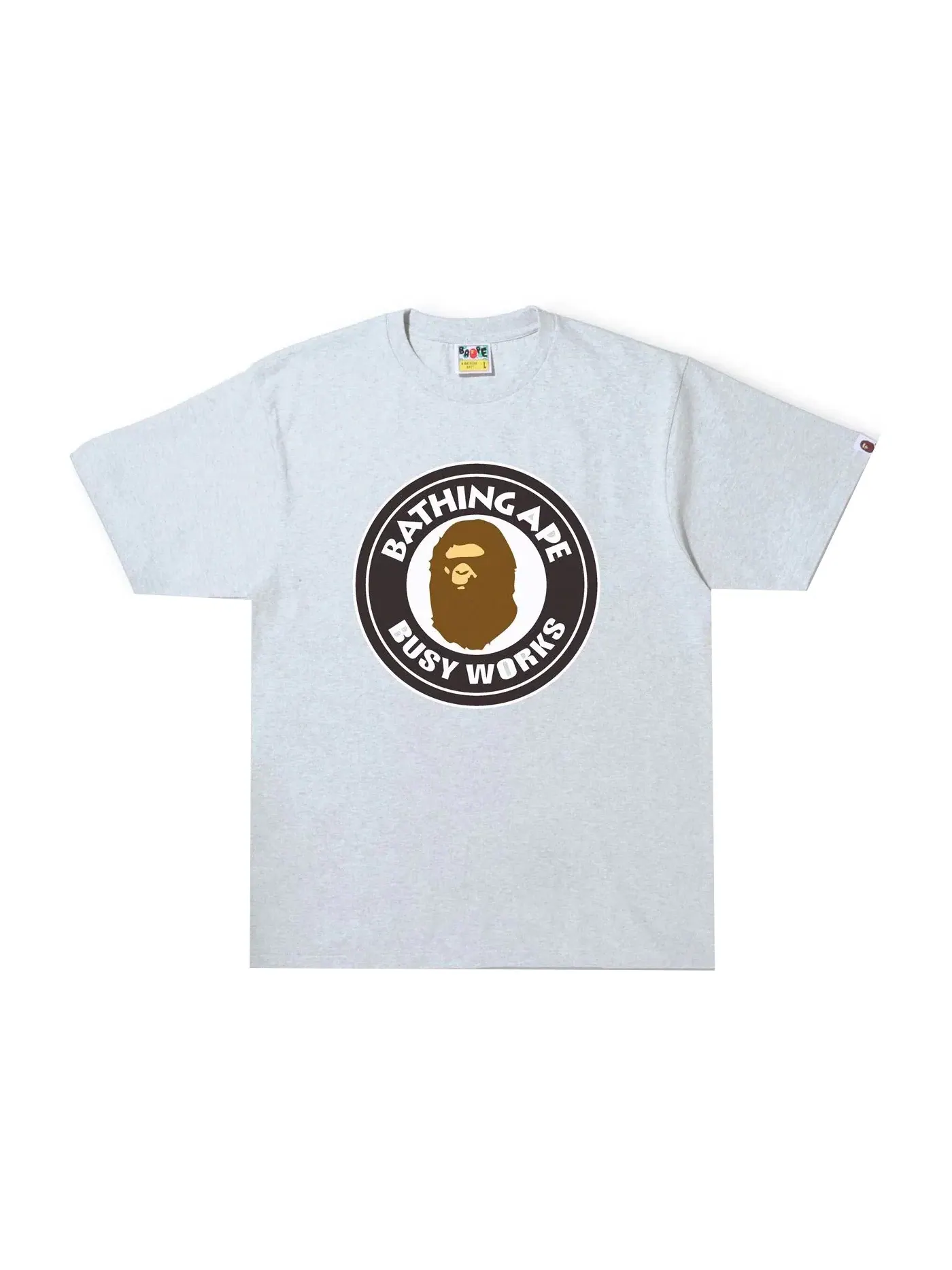 Мужская футболка с принтом BAPE Busy Works Tee BAPE — изображение 1 из 1, серый