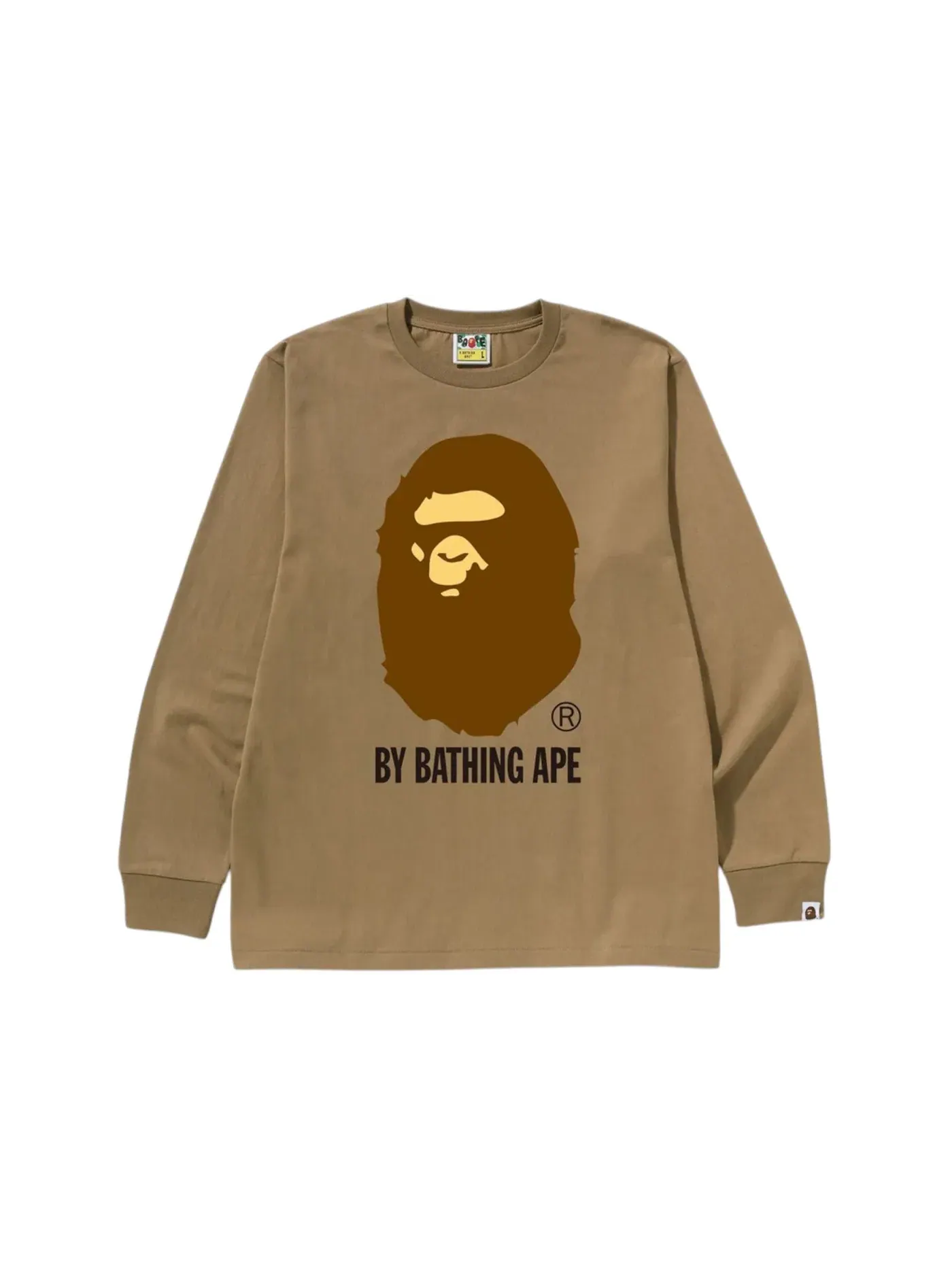 Мужская футболка с длинным рукавом L/S Tee BAPE — изображение 1 из 1, бежевый