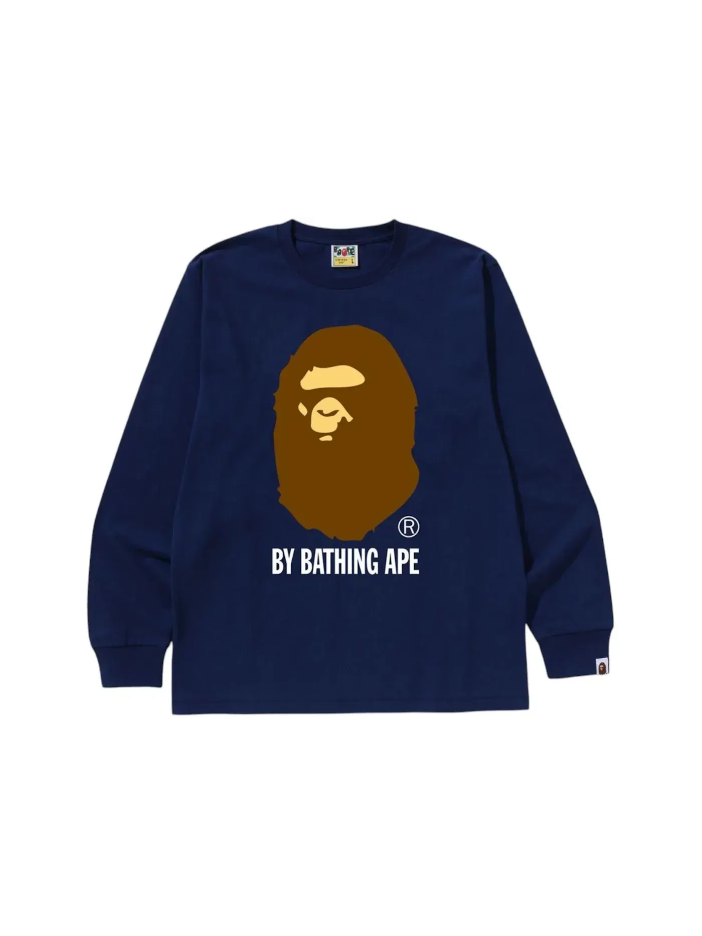 Мужская футболка с длинным рукавом L/S Tee BAPE — изображение 1 из 1, темно-синий