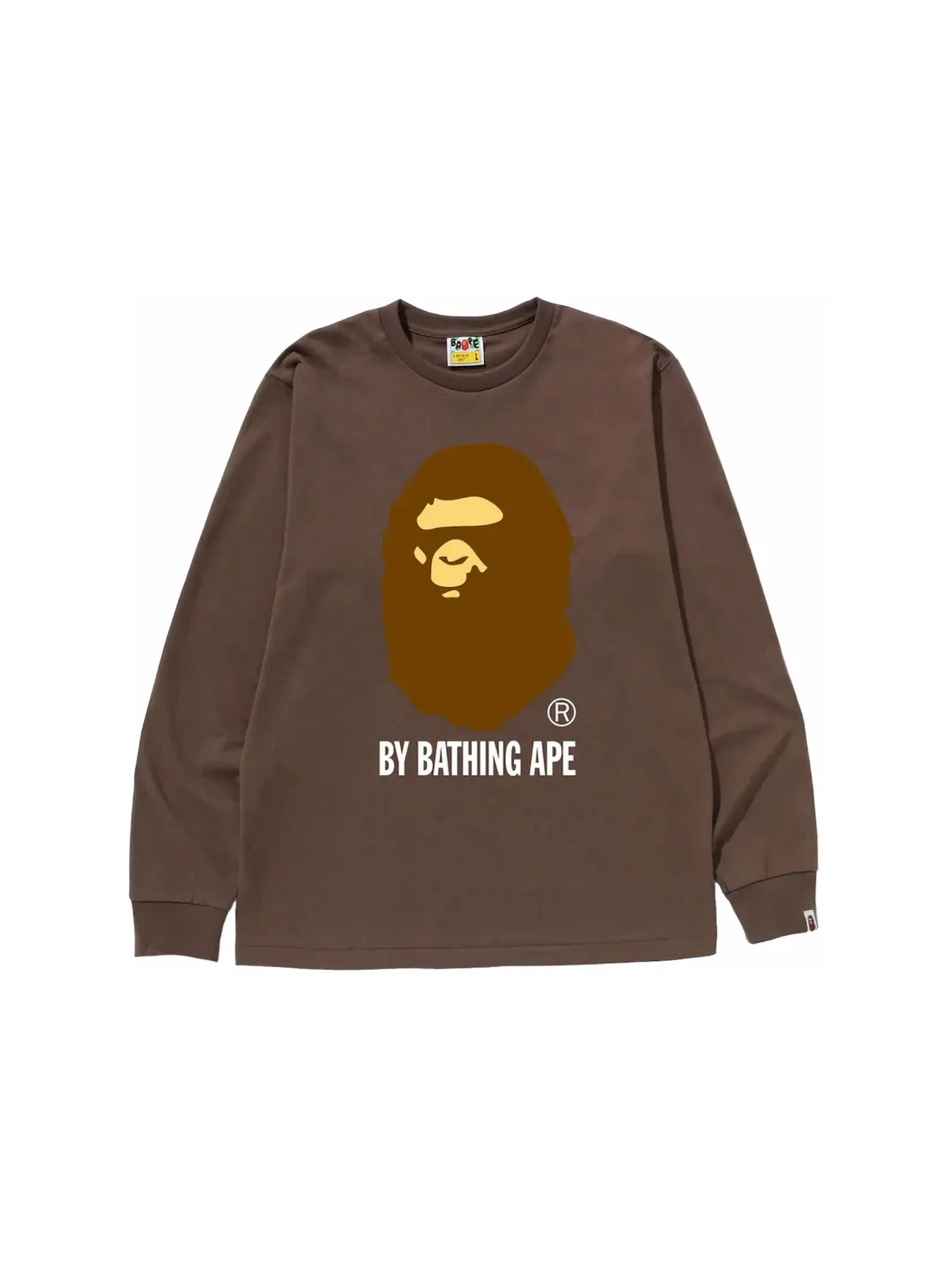 Мужская футболка с длинным рукавом BAPE Tee — изображение 1 из 1, коричневый