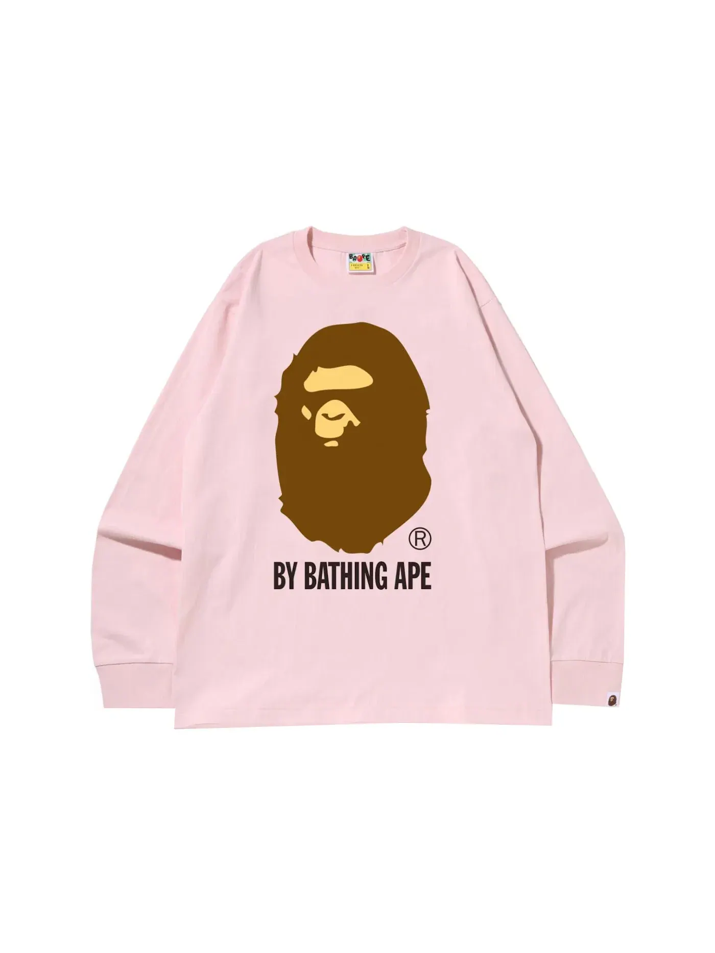 Мужская футболка с длинным рукавом BAPE L/S Tee (SS22) — изображение 1 из 1, розовый
