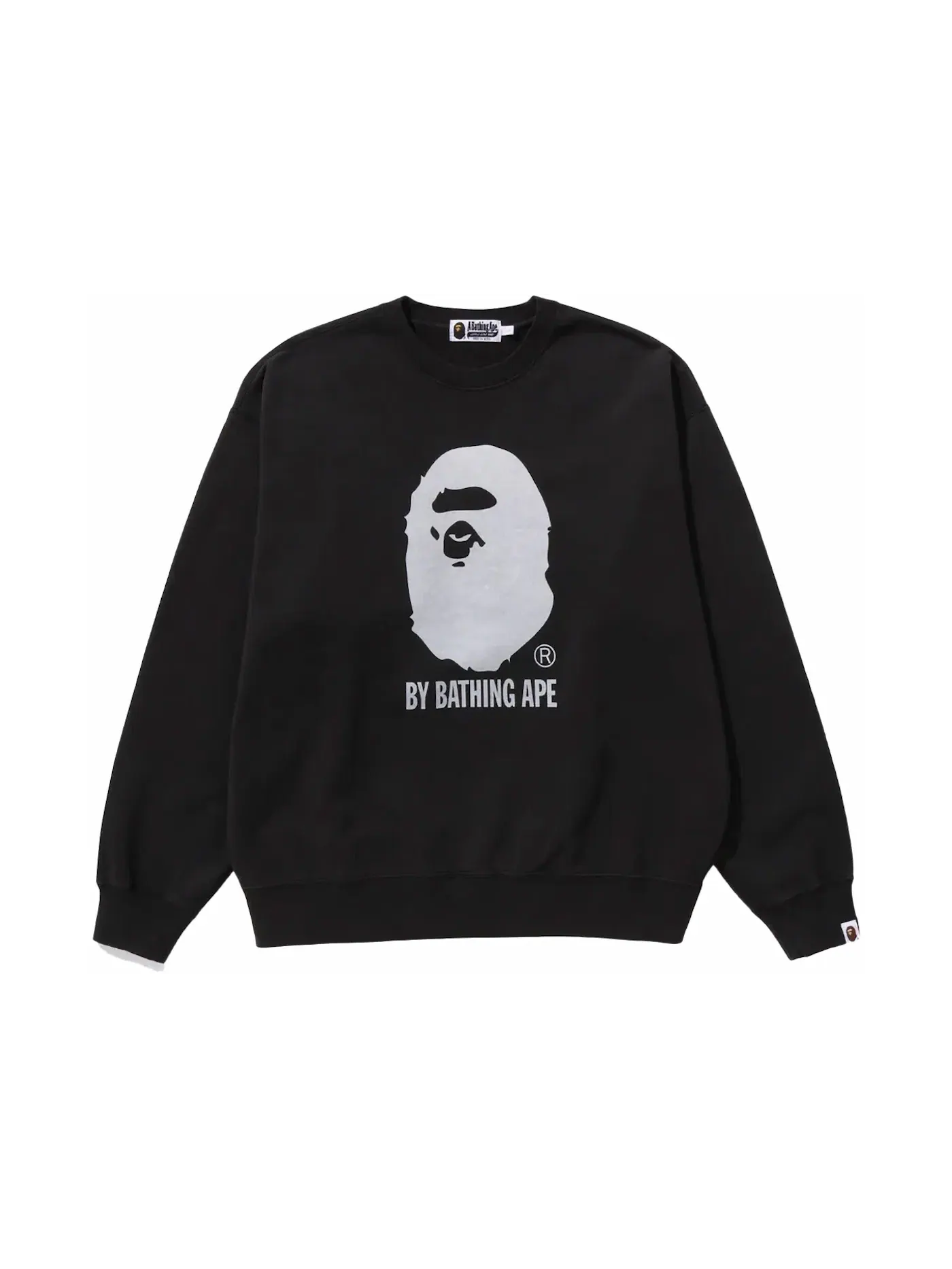 Мужской свитшот с длинным рукавом Crewneck BAPE — изображение 1 из 1, черный