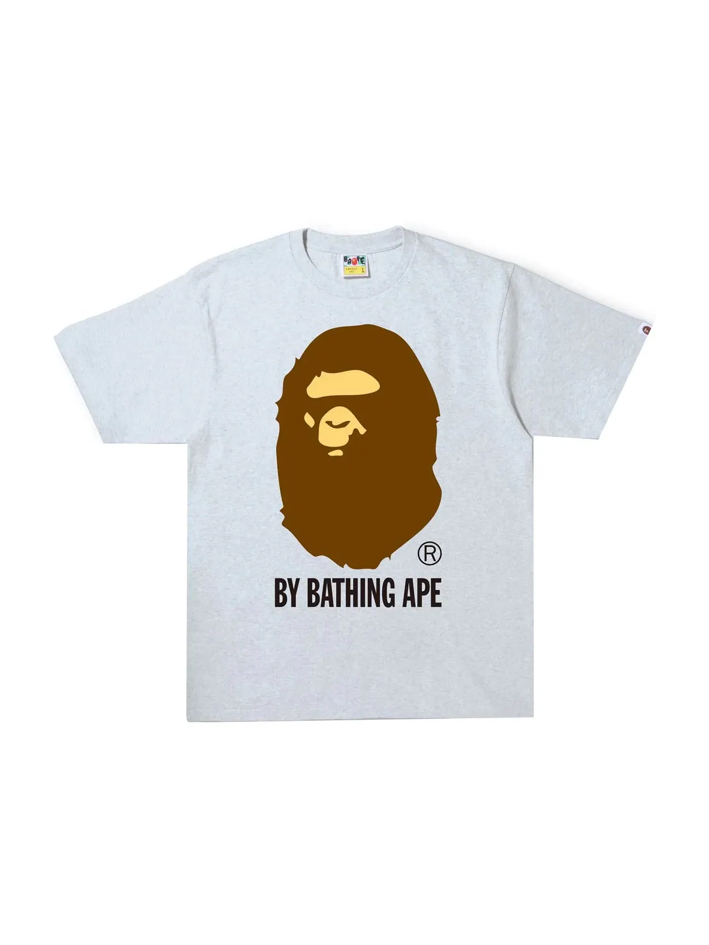 Мужская футболка с принтом Tee BAPE — изображение 1 из 1, серый