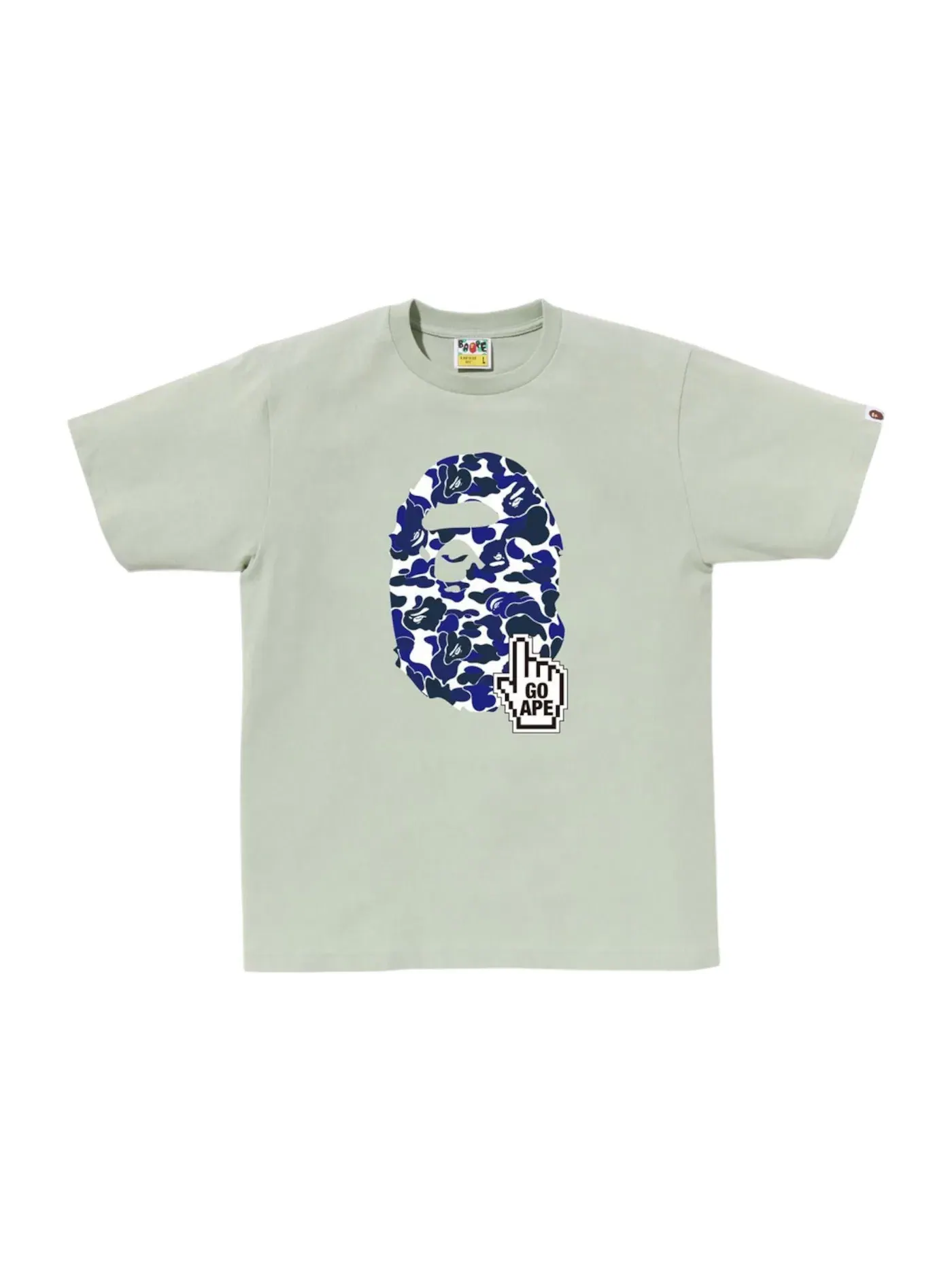 Мужская футболка с принтом BAPE Camo Go Ape Pointer Big Ape Head Tee BAPE — изображение 1 из 2, зеленый