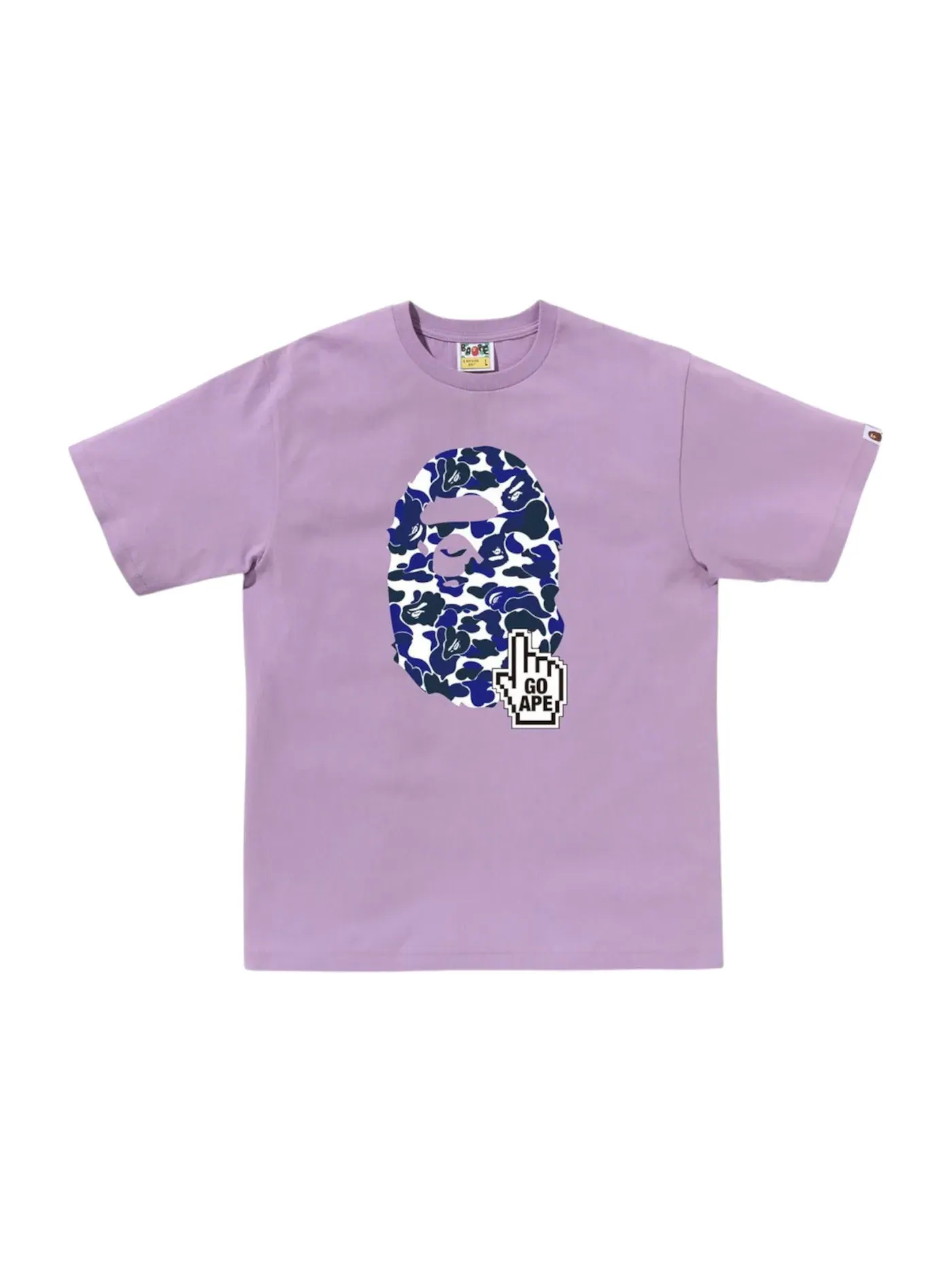 Мужская футболка с принтом BAPE Camo Go Ape Pointer Big Ape Head Tee BAPE — изображение 1 из 2, фиолетовый