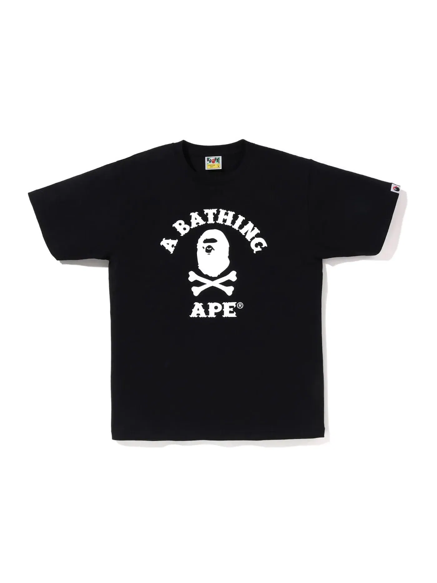 Мужская футболка с принтом Captain Ape Crossbone BAPE — изображение 1 из 1, черный