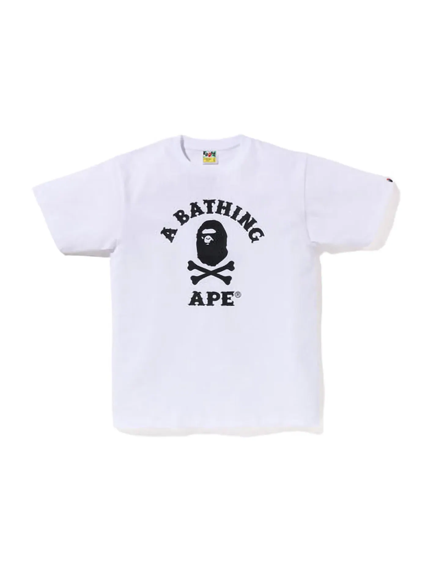 Мужская футболка с принтом Captain Ape Crossbone BAPE — изображение 1 из 1, белый