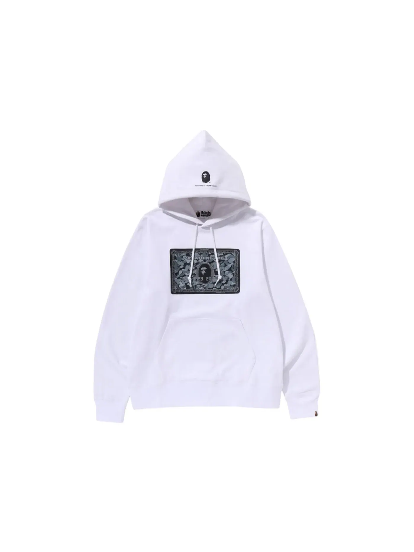 Мужской худи с принтом BAPE Hoodie BAPE — изображение 1 из 1, белый/черный