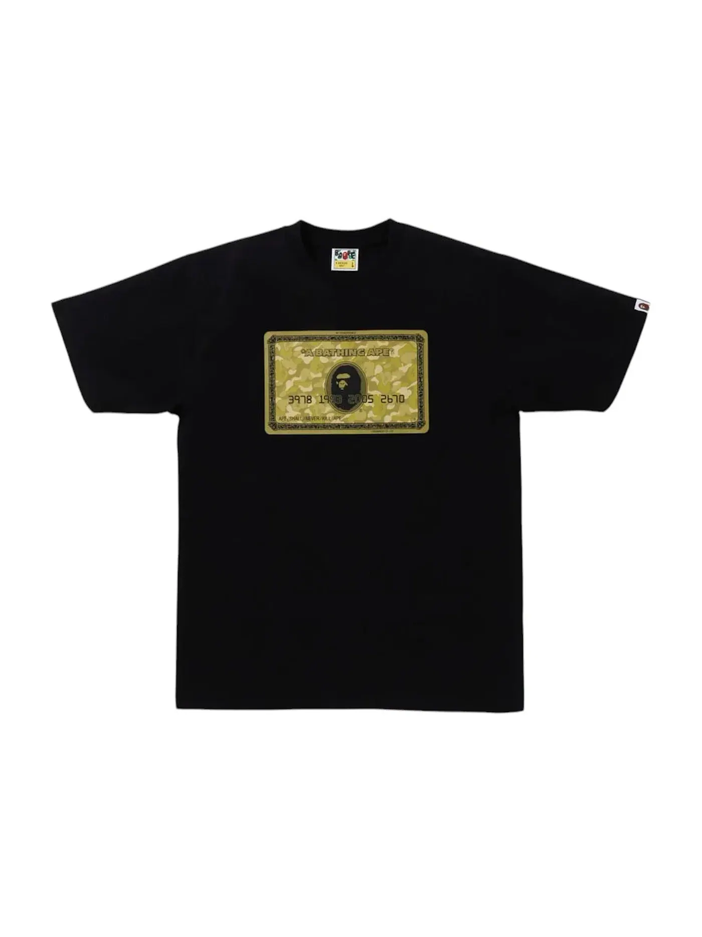 Мужская футболка с принтом BAPE Tee BAPE — изображение 1 из 2, черный/золотистый
