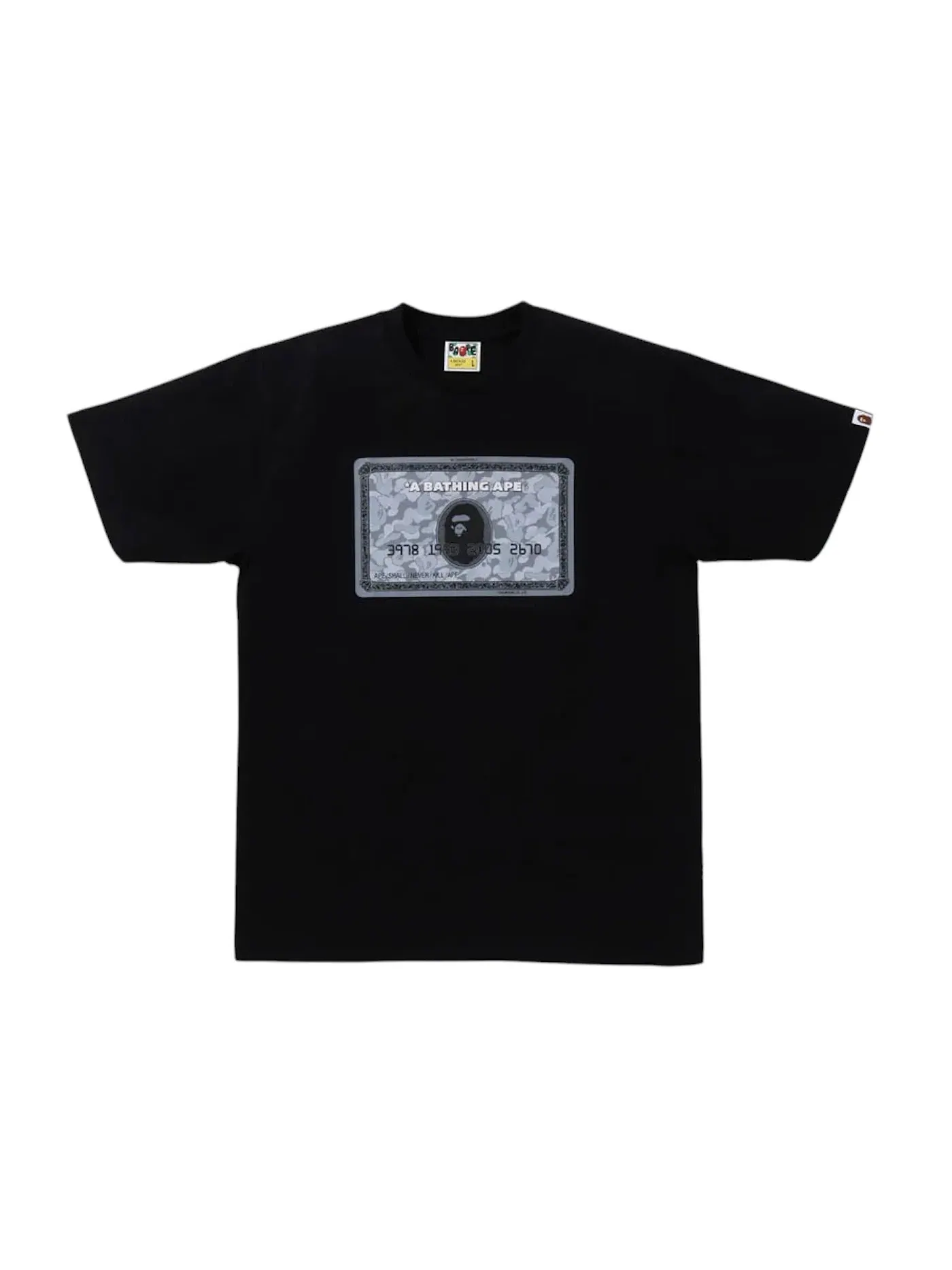 Мужская футболка с принтом BAPE Tee BAPE — изображение 1 из 2, черный/серебристый
