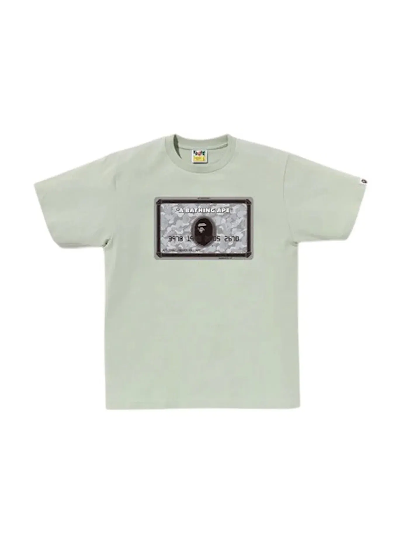Мужская футболка с принтом BAPE Tee — изображение 1 из 2, зеленый/серебристый