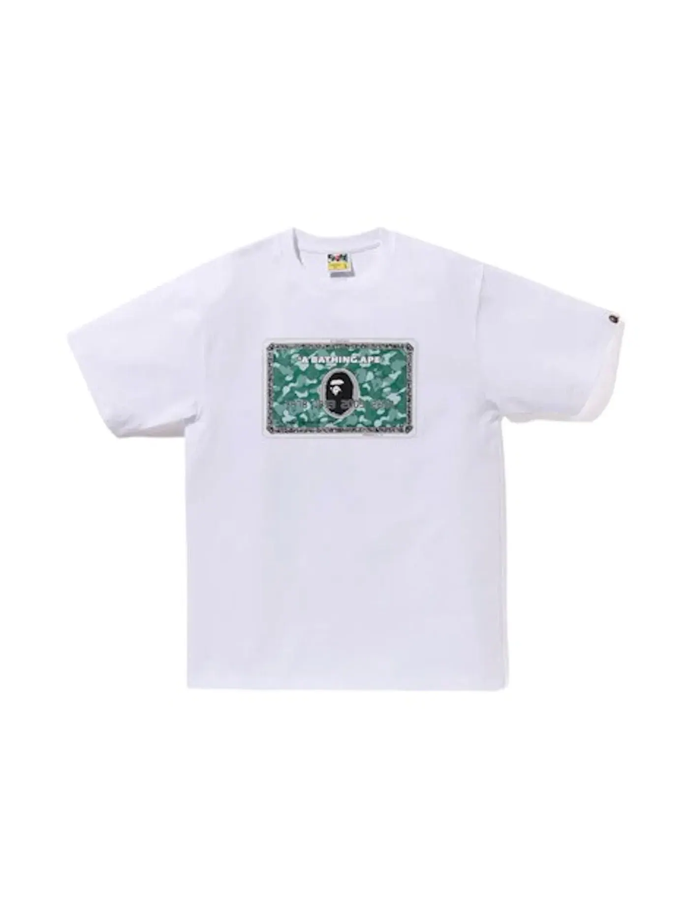 Мужская футболка BAPE Card Tee — изображение 1 из 2, белый/зеленый