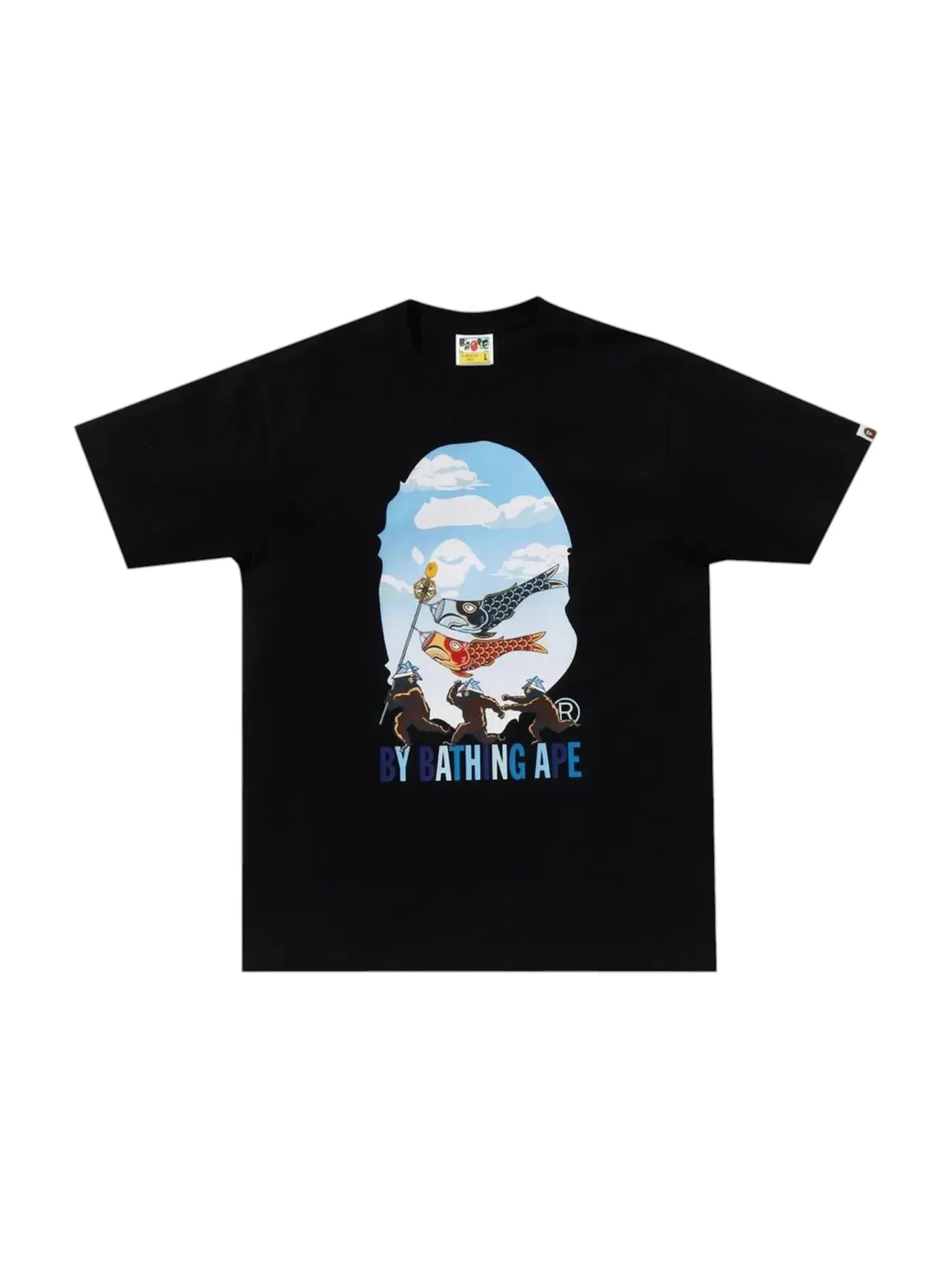 Мужская футболка с принтом BAPE Carp Streamer By Bathing Ape Tee BAPE — изображение 1 из 1, черный
