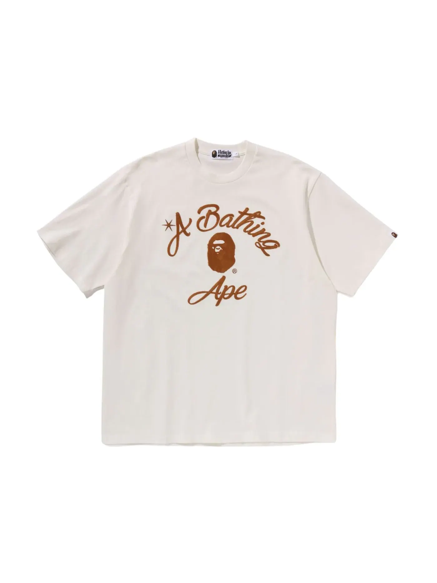 Мужская футболка с принтом BAPE Chain Stitch College Relaxed Fit Tee — изображение 1 из 1, белый