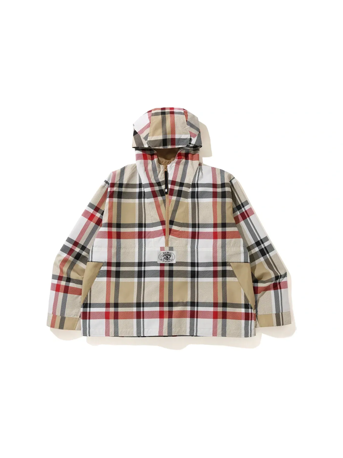 Мужская куртка-анорак BAPE Check Beige — изображение 1 из 3
