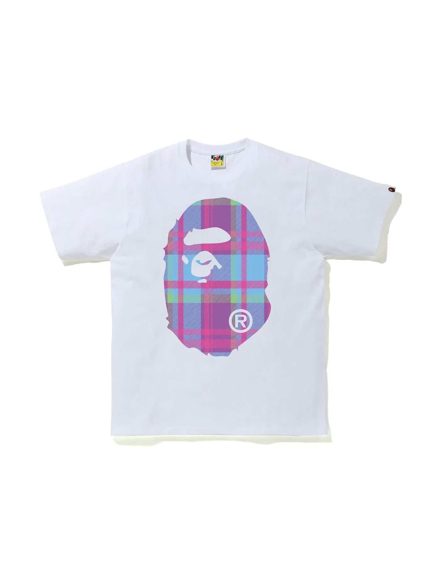 Мужская футболка с принтом Tee BAPE — изображение 1 из 2, белый/фиолетовый