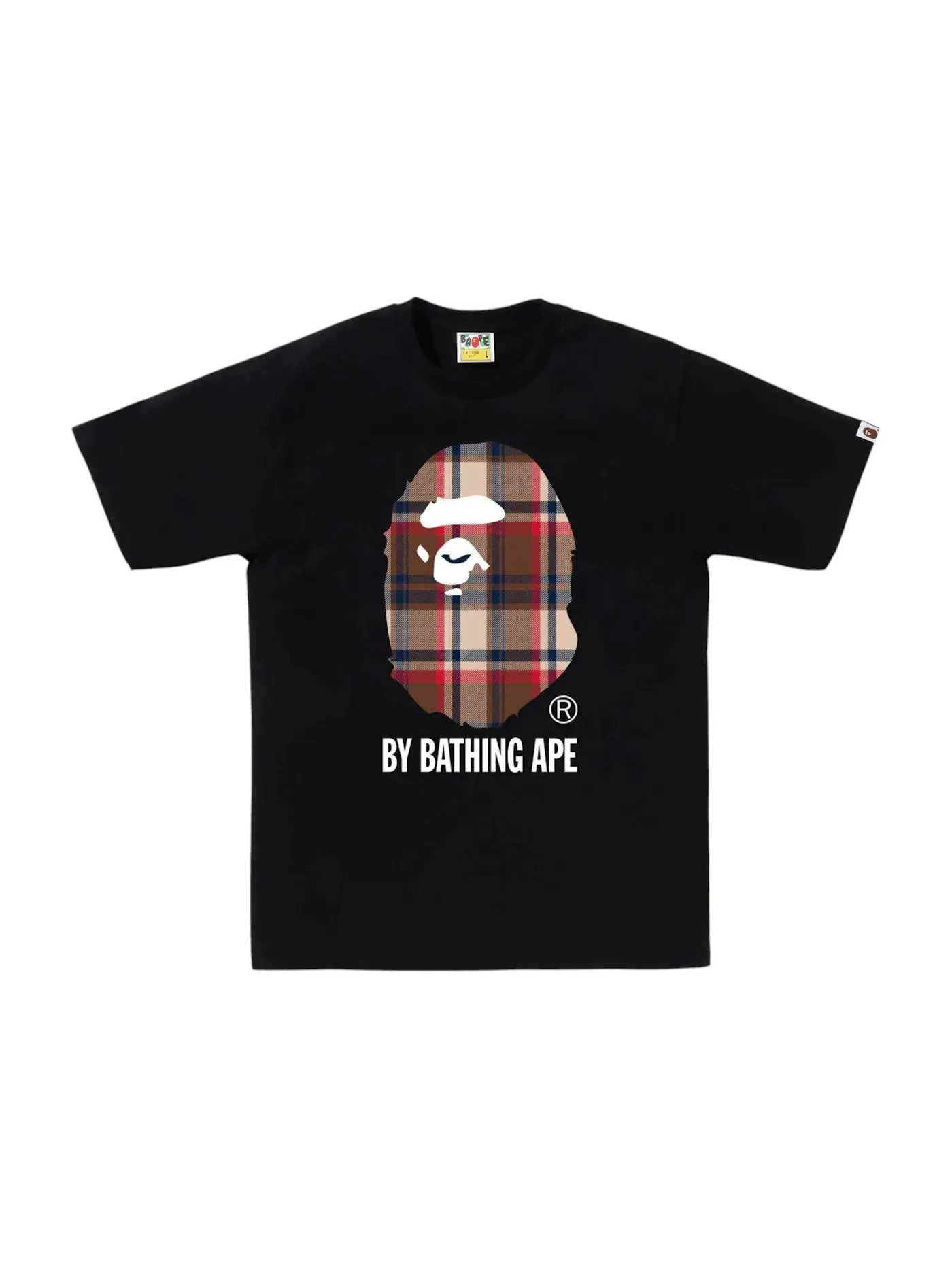 Мужская футболка с принтом BAPE Check By Bathing Ape Tee FW25 BAPE — изображение 1 из 1, черный/красный