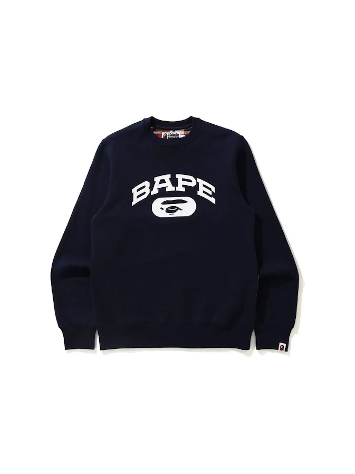 Мужской свитшот с принтом BAPE Crewneck — изображение 1 из 2, темно-синий/красный