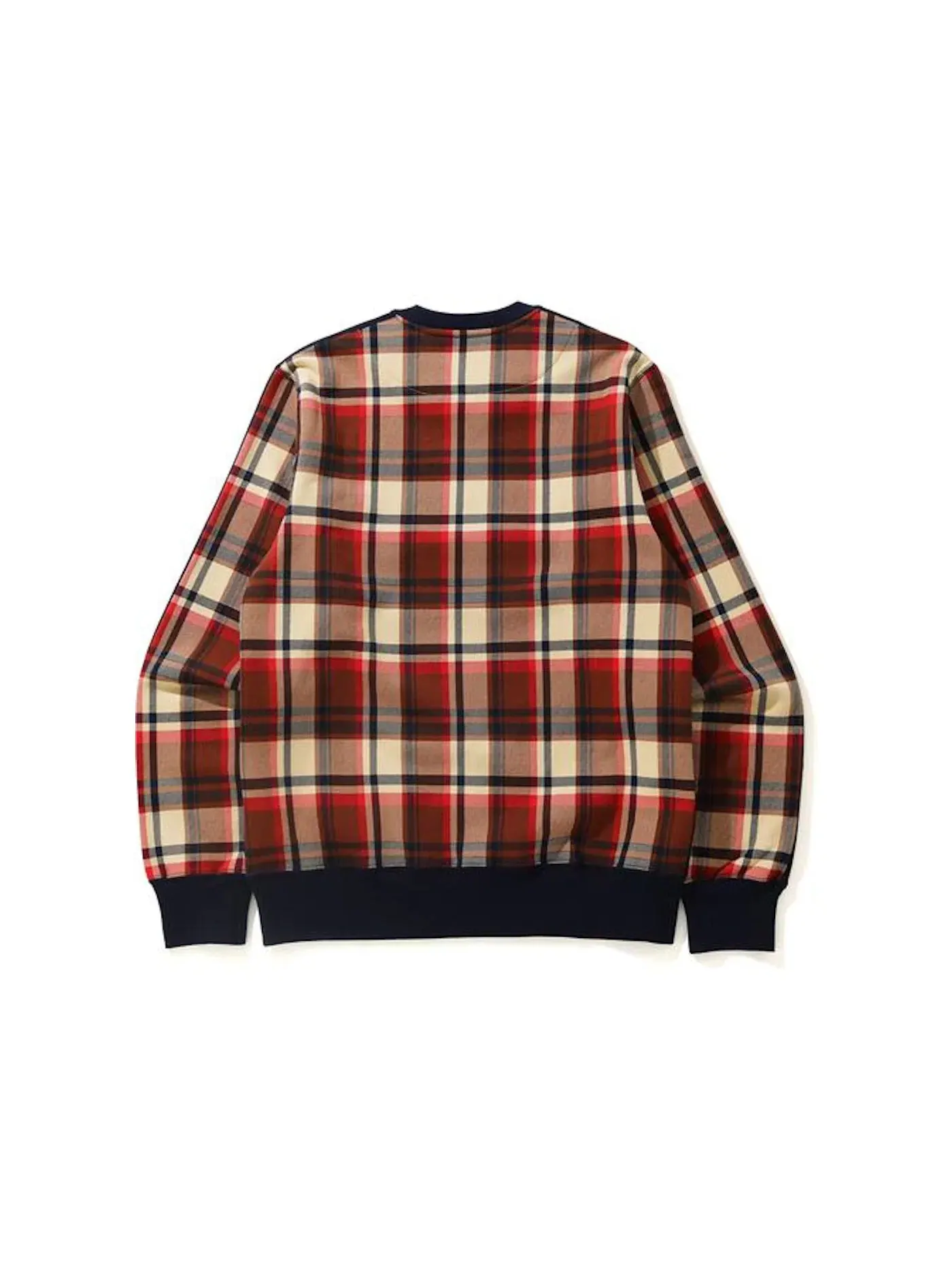 Мужской свитшот с принтом BAPE Crewneck — изображение 2 из 2, темно-синий/красный