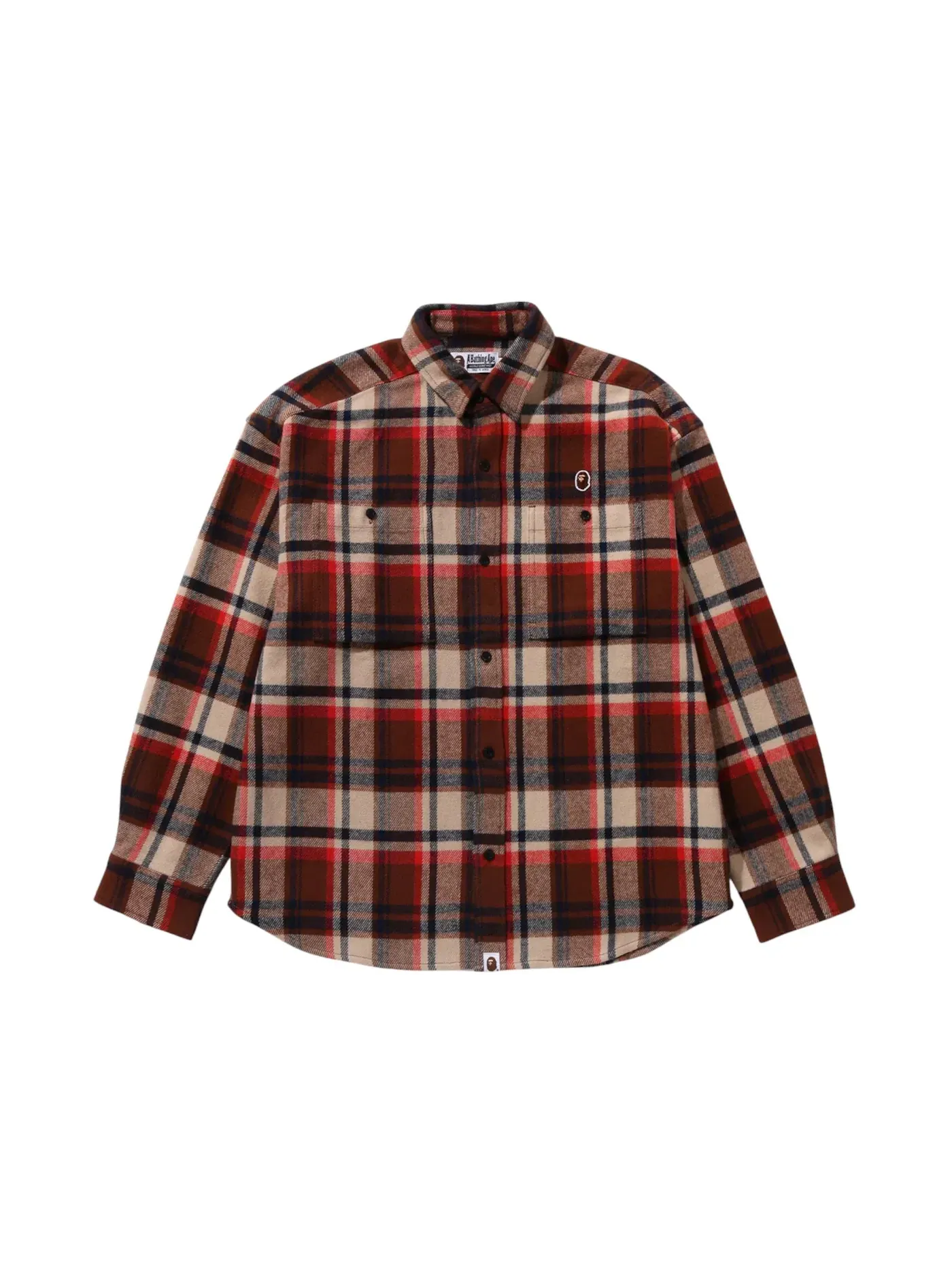 Мужская рубашка с принтом Flannel Shirt BAPE — изображение 1 из 1, красный