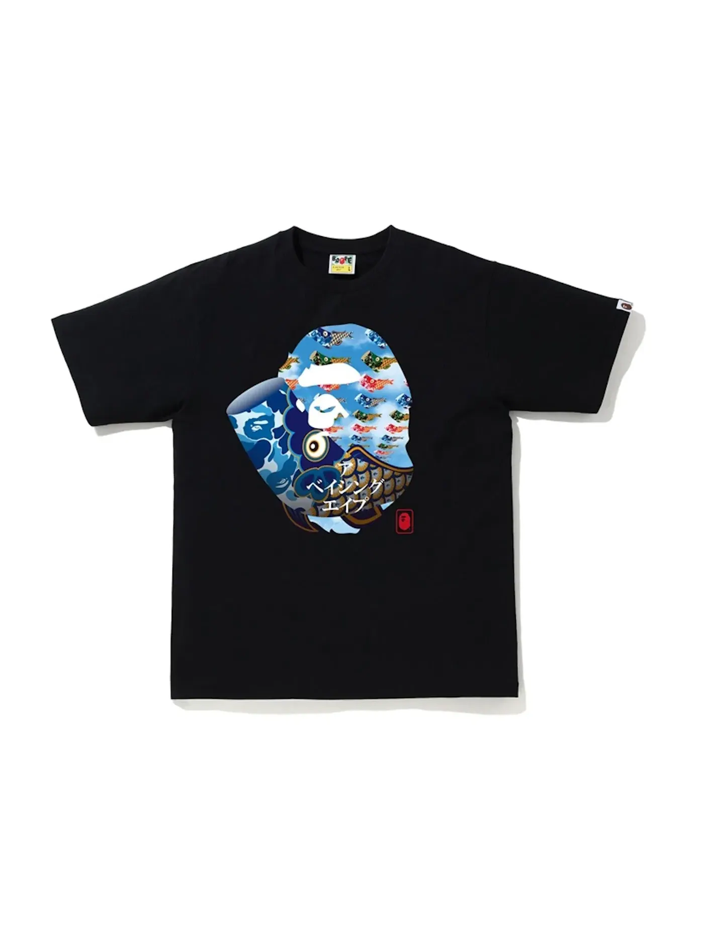 Мужская футболка с принтом BAPE Tee — изображение 1 из 1, черный/синий