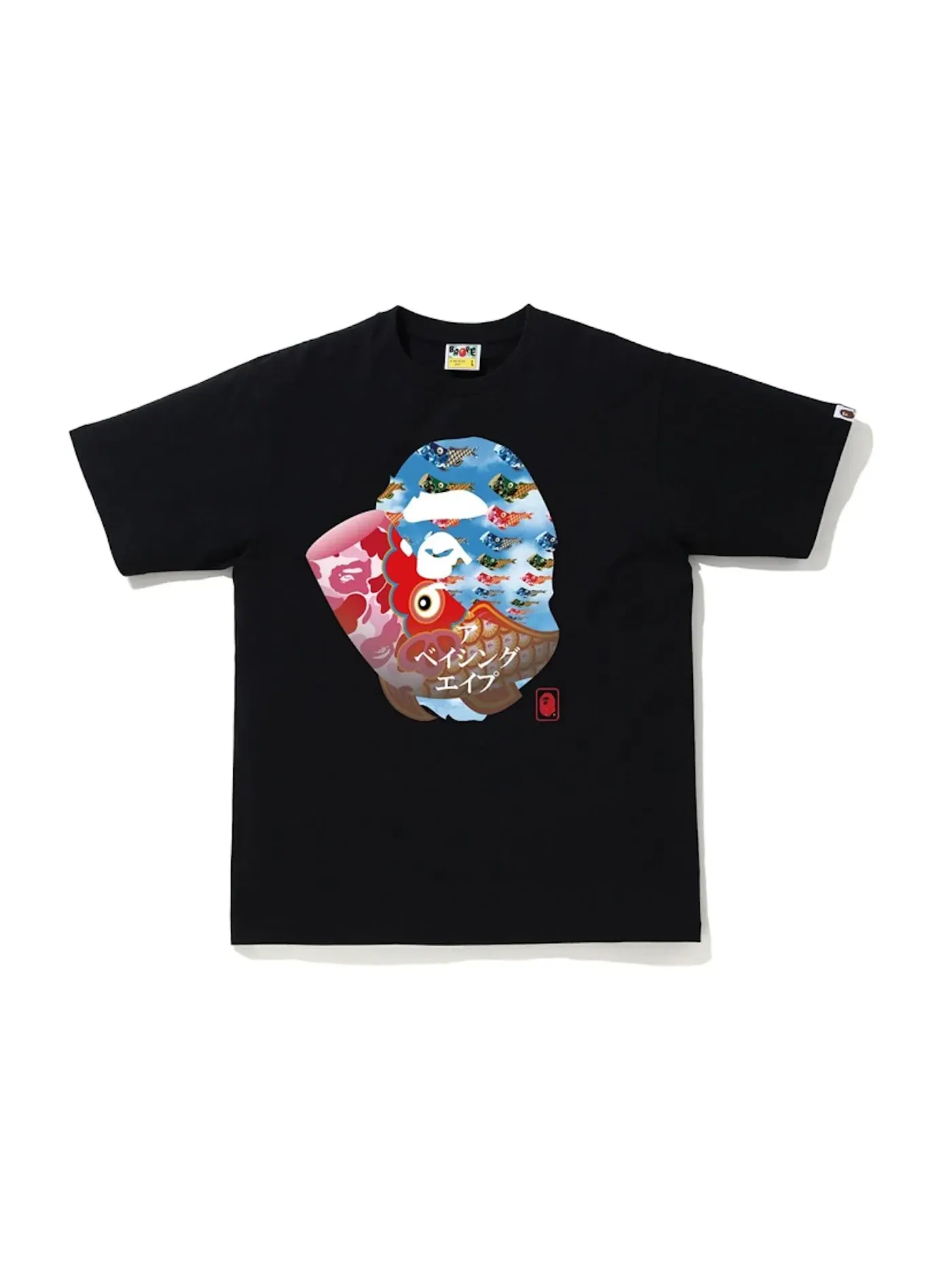 Мужская футболка с принтом BAPE Tee — изображение 1 из 1, черный/розовый