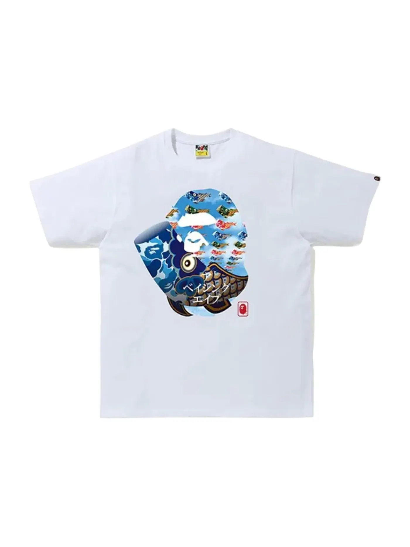 Мужская футболка с принтом BAPE Tee (SS20) — изображение 1 из 1, белый/синий