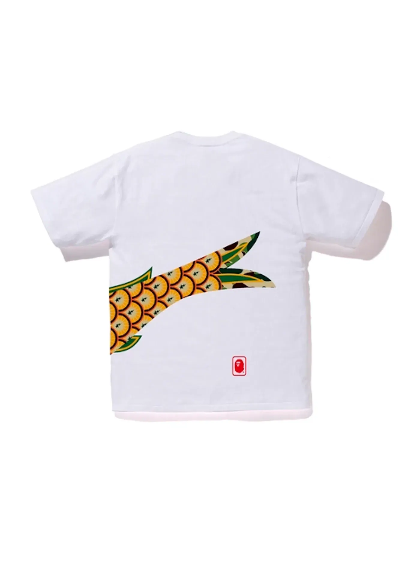 Мужская футболка с принтом BAPE Tee — изображение 2 из 2, белый/зеленый