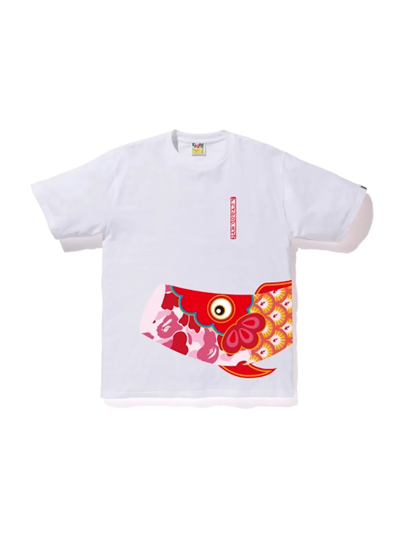 Мужская футболка с принтом BAPE Tee — изображение 1 из 2, белый/розовый