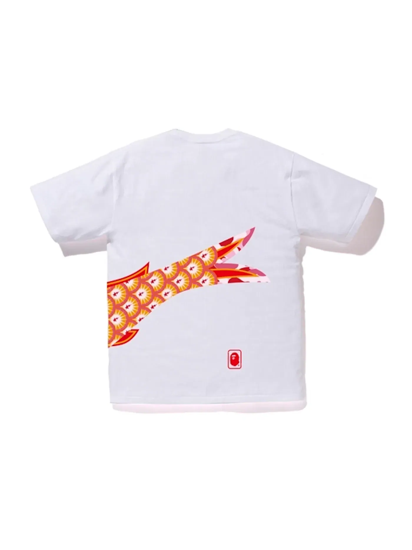 Мужская футболка с принтом BAPE Tee — изображение 2 из 2, белый/розовый