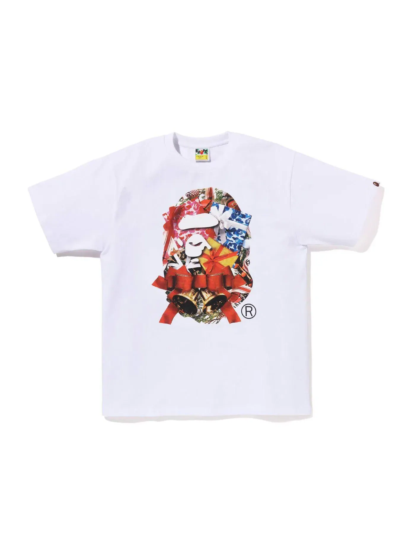 Мужская футболка с принтом BAPE Christmas Ape Head Tee (FW22) BAPE — изображение 1 из 2, белый