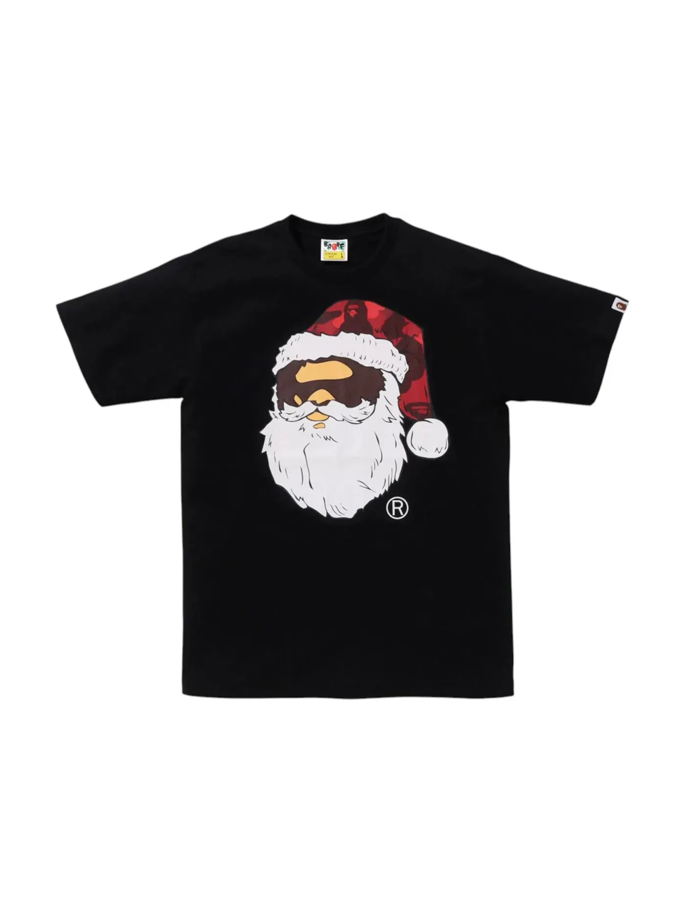 Мужская футболка с принтом BAPE Christmas Ape Head Tee (FW25) BAPE — изображение 1 из 2, черный