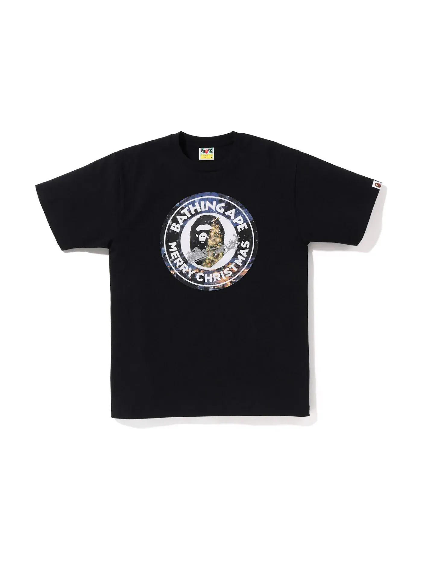 Мужская футболка с принтом BAPE Christmas Busy Works Tee (FW22) BAPE — изображение 1 из 2, черный