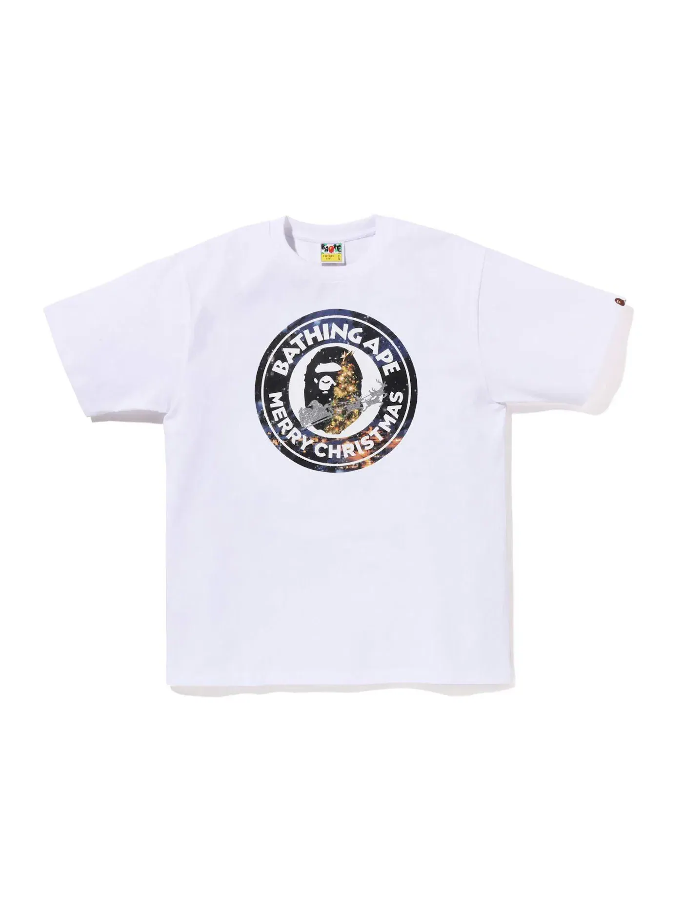 Мужская футболка с принтом BAPE Christmas Busy Works Tee (FW22) BAPE — изображение 1 из 2, белый