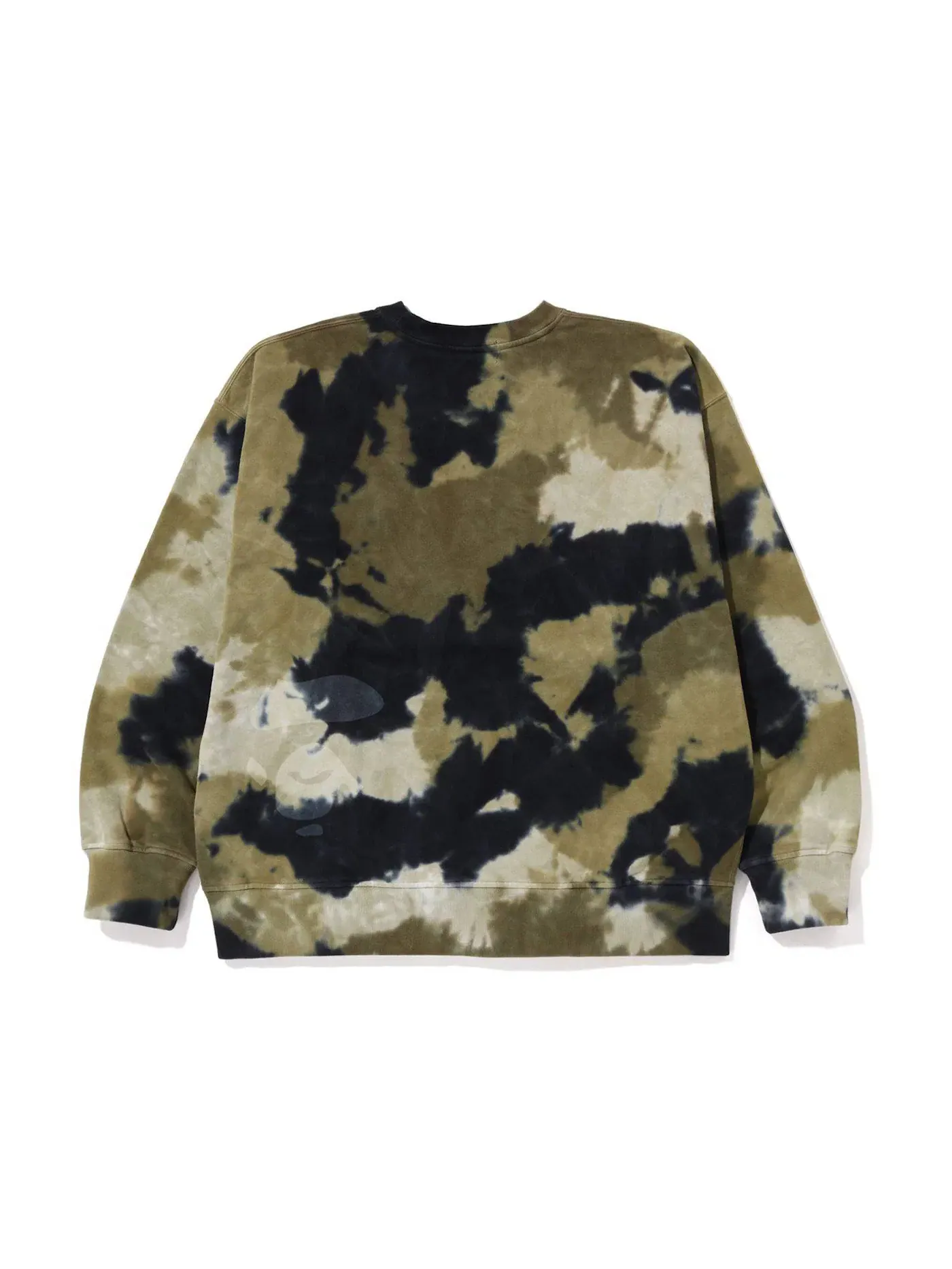Мужской свитшот свободного кроя с окрашиванием Chusen BAPE — изображение 2 из 2, оливковый