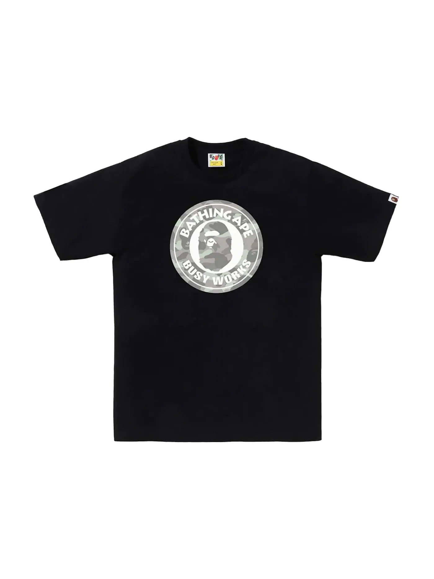 Мужская футболка с принтом BAPE City Camo Busy Works Tee BAPE — изображение 1 из 1, черный